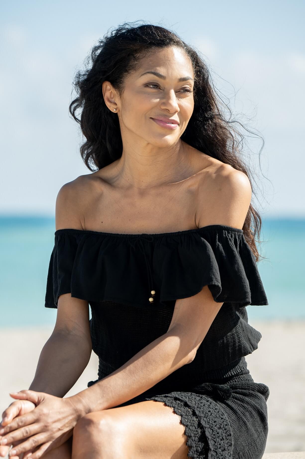 BONITA Black Off Shoulder Top