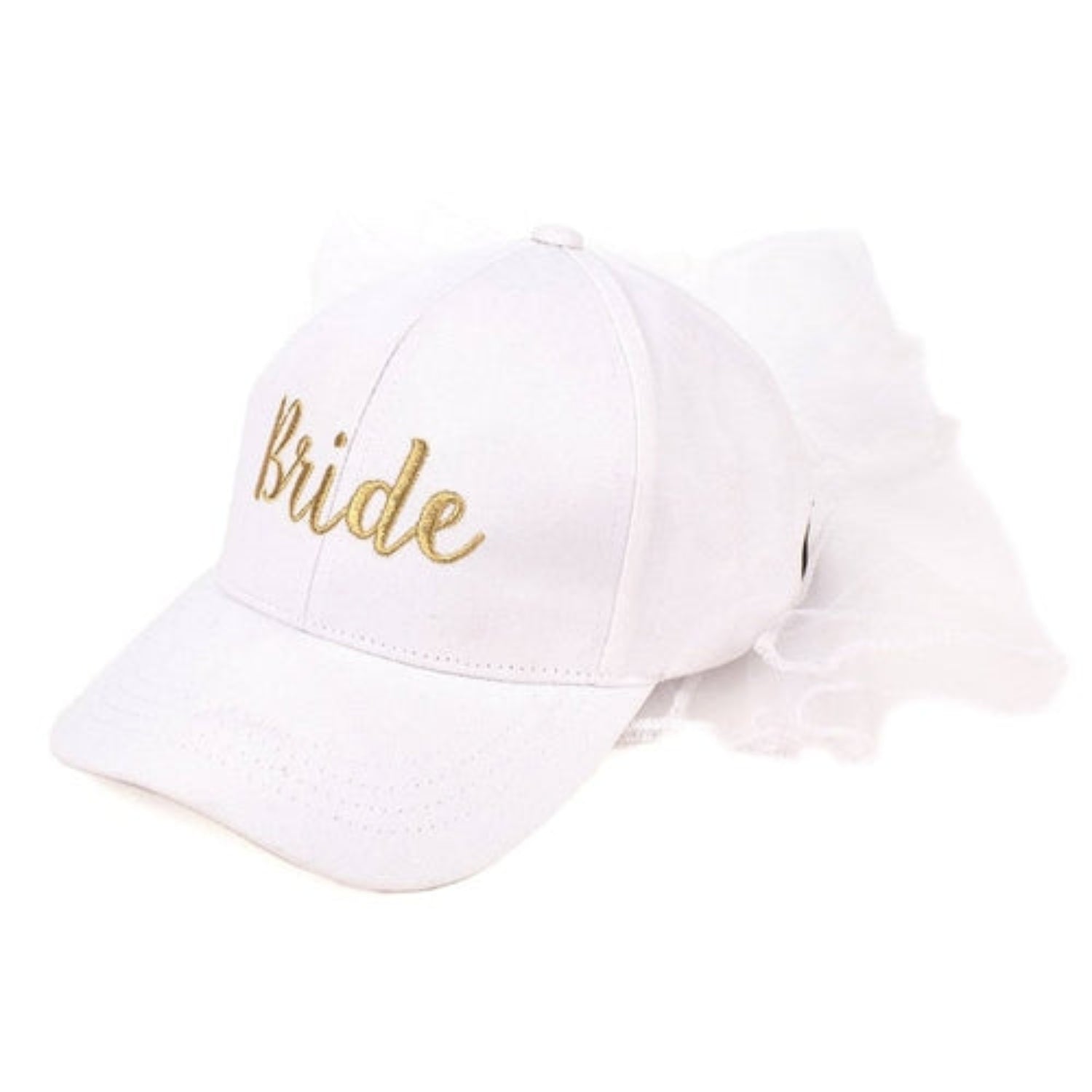 Just Married Bridal Veil Cap