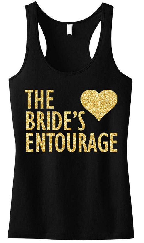 Bride's Entourage Gold Glitter Tank Top