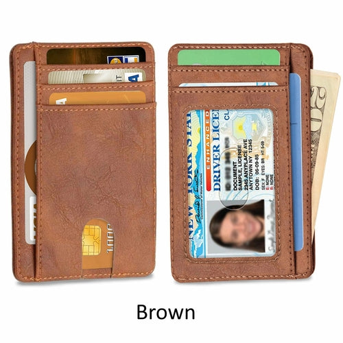 RFID Slim Faux Leather Wallets