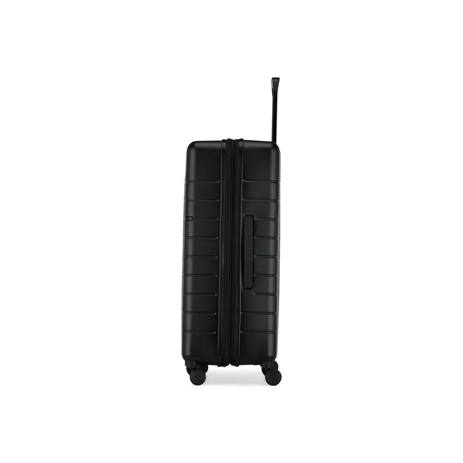 Black suitcase on a white background