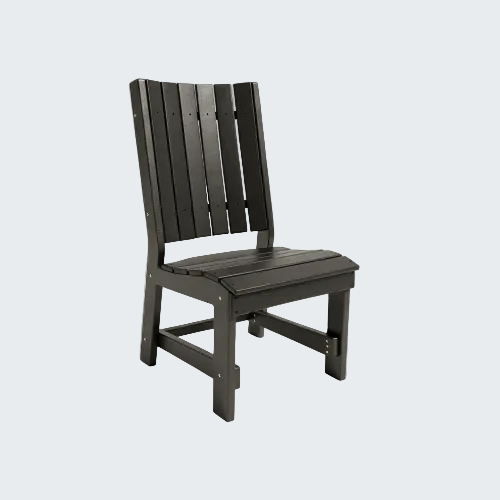 Black wooden chair on a white background
