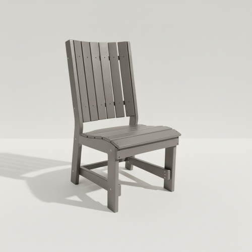 Gray wooden chair on a white background