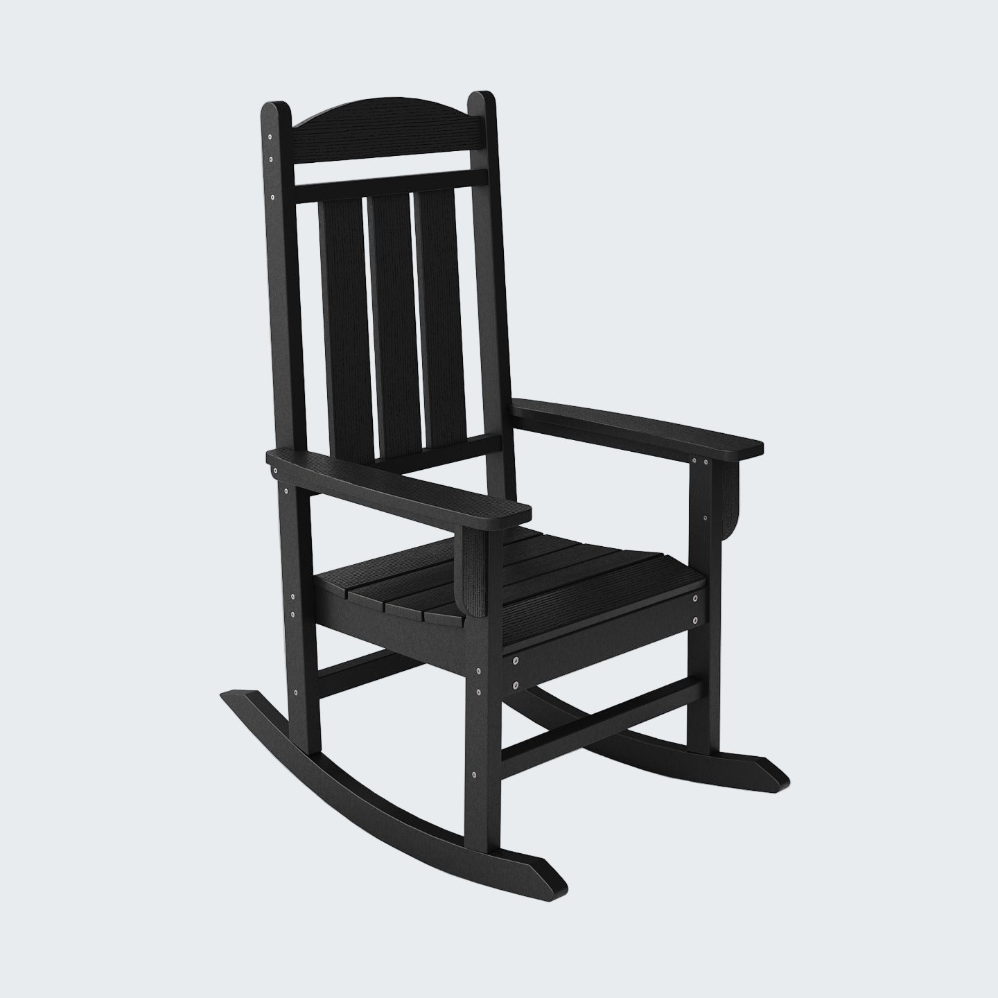 Black rocking chair on a white background