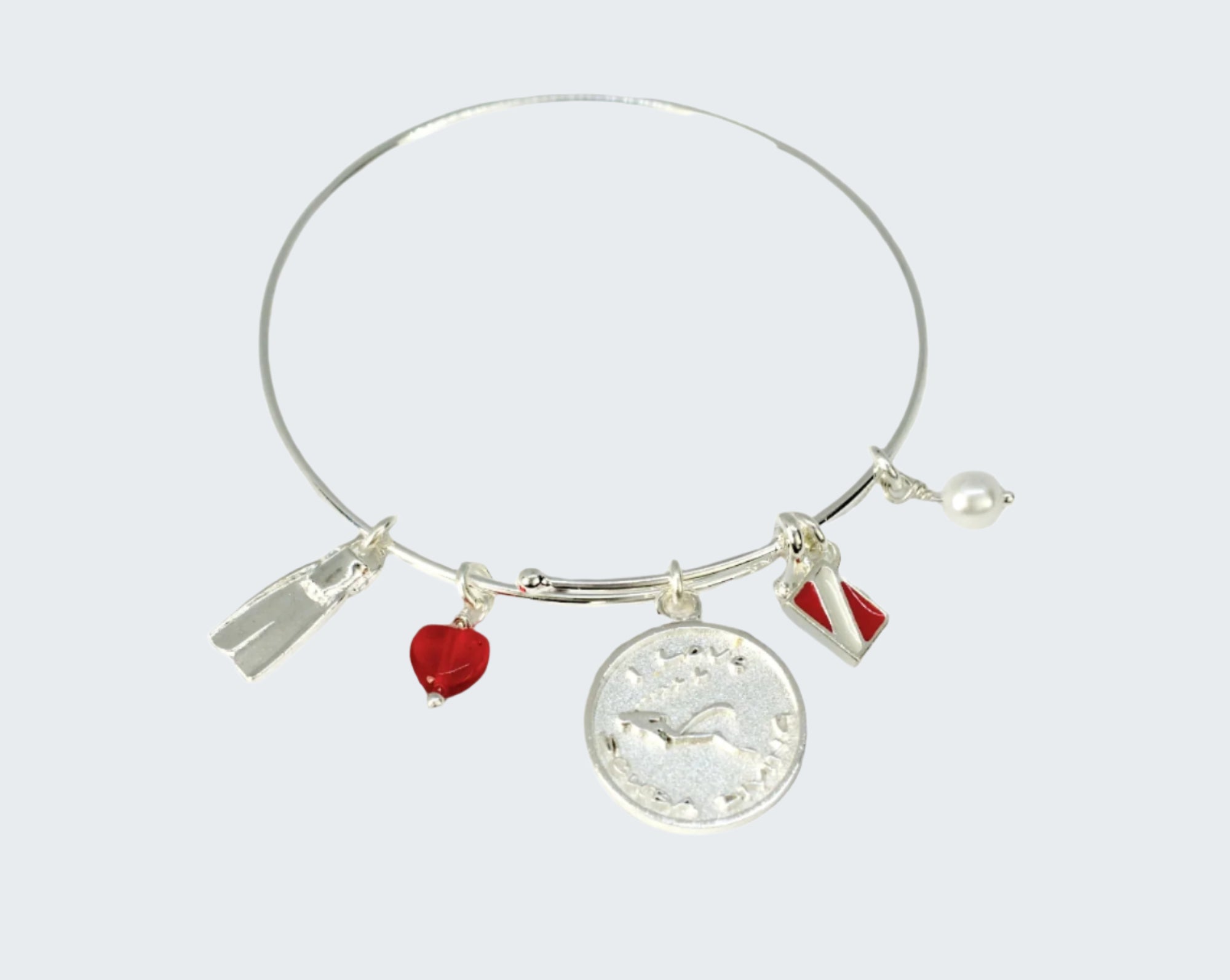 I Love Scuba Diving Charm Bracelet
