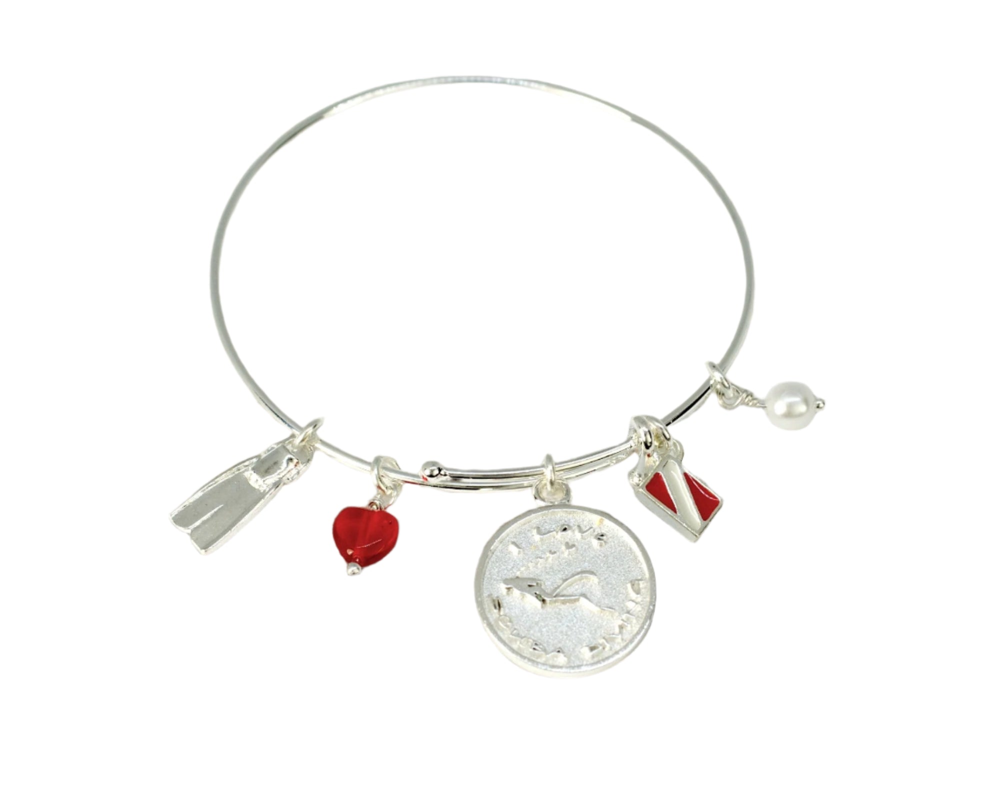 I Love Scuba Diving Charm Bracelet