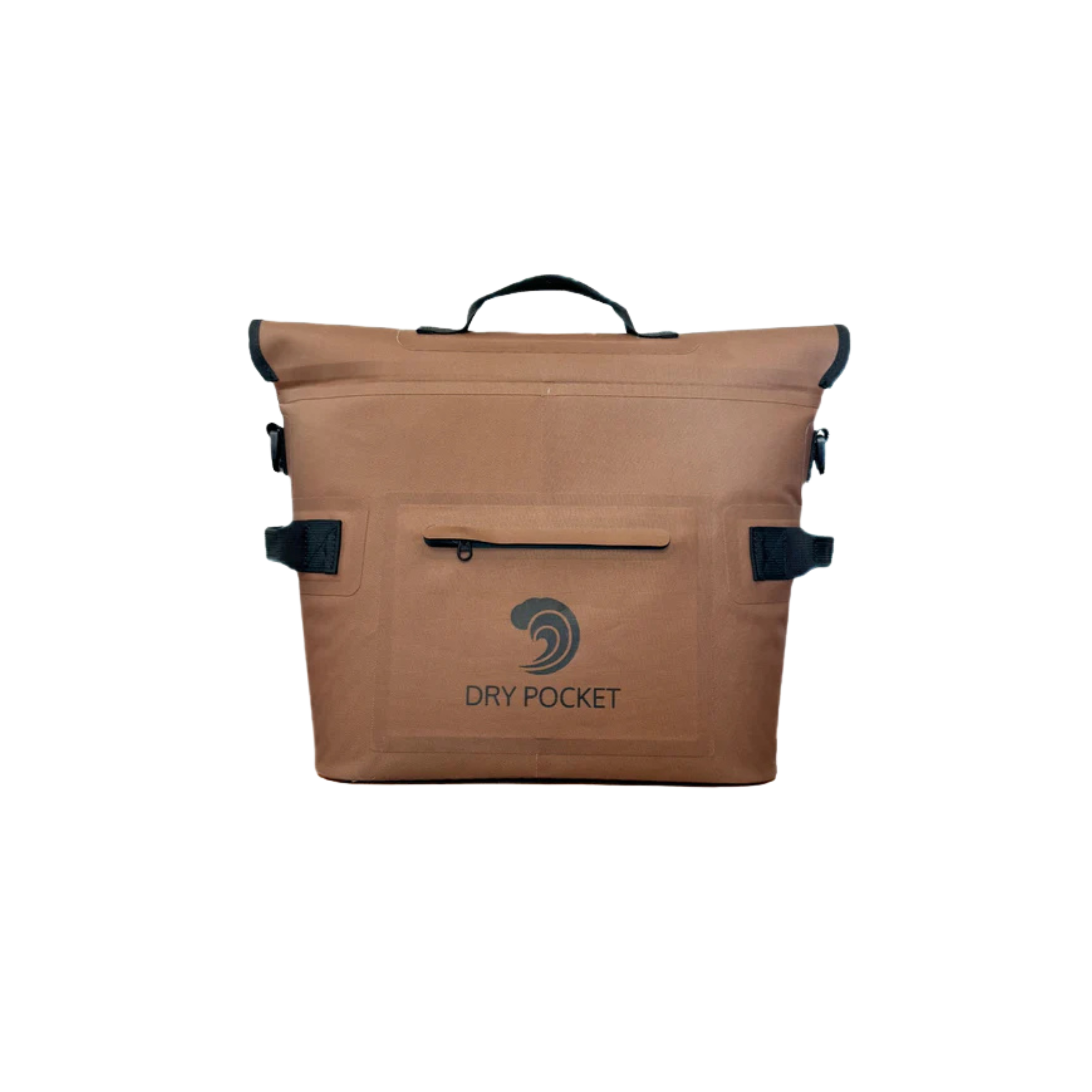 Brown bag with 'Dry Pocket' logo on a white background