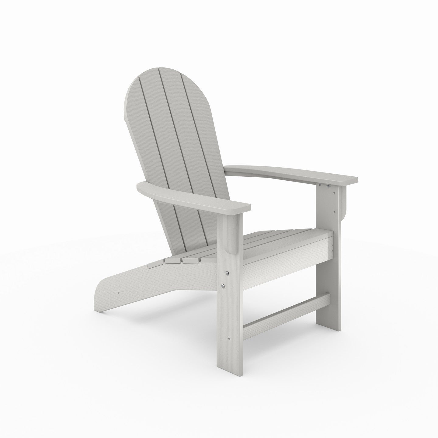 White Adirondack chair on a white background