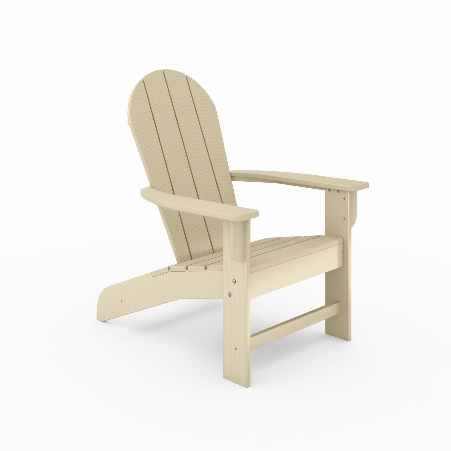Beige Adirondack chair on a white background