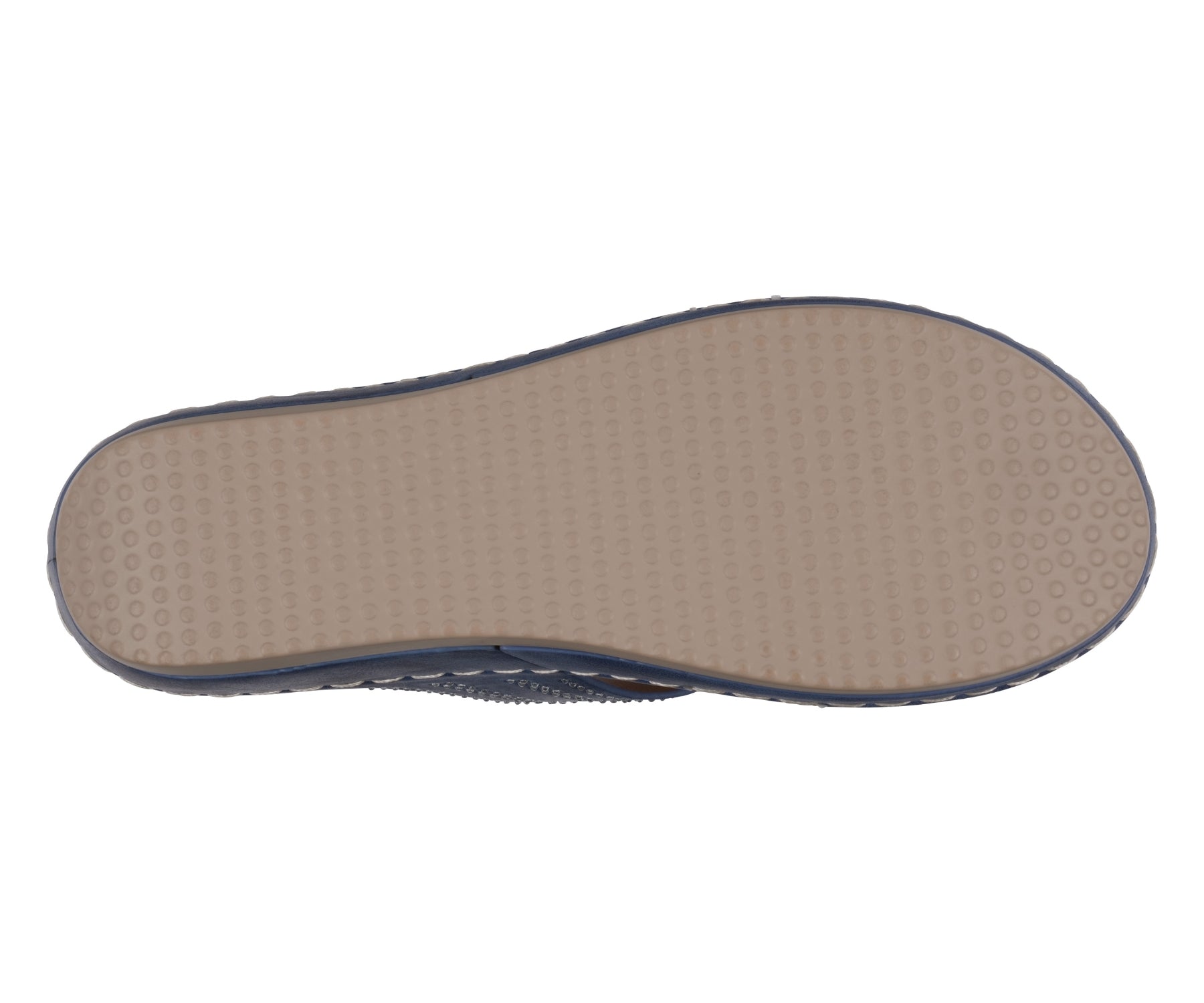 Close-up of a shoe sole with textured surface on a white background