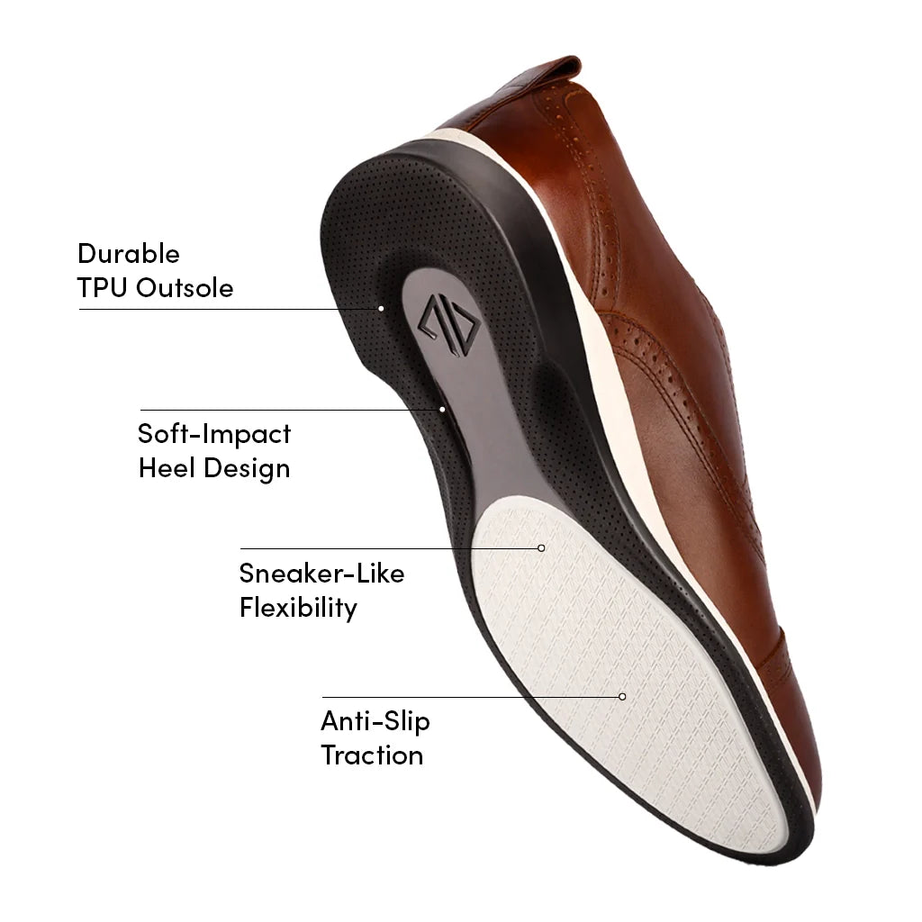 Shoe sole with labeled features on a white background