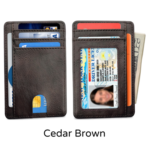 RFID Slim Faux Leather Wallets