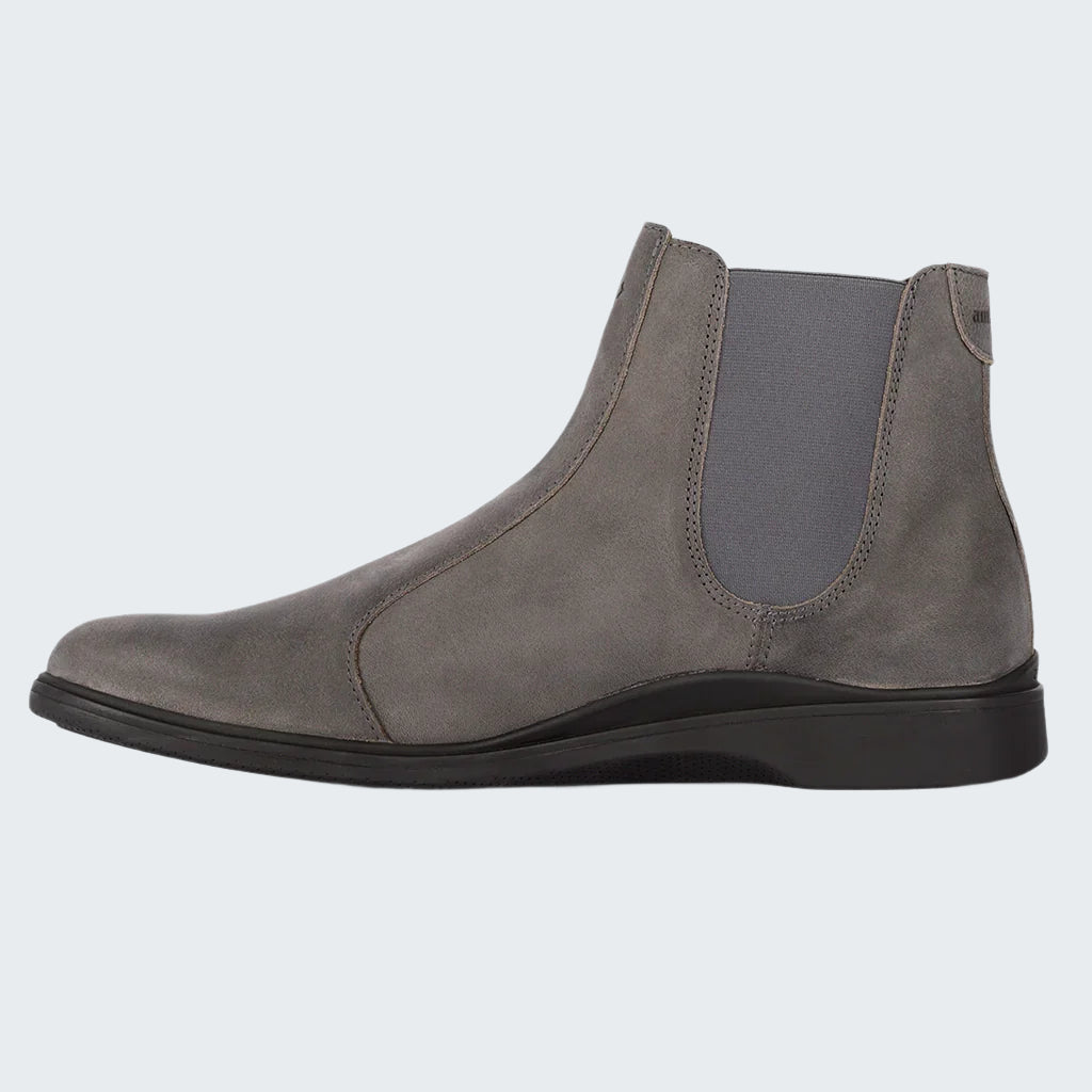 Gray Chelsea boot on a white background