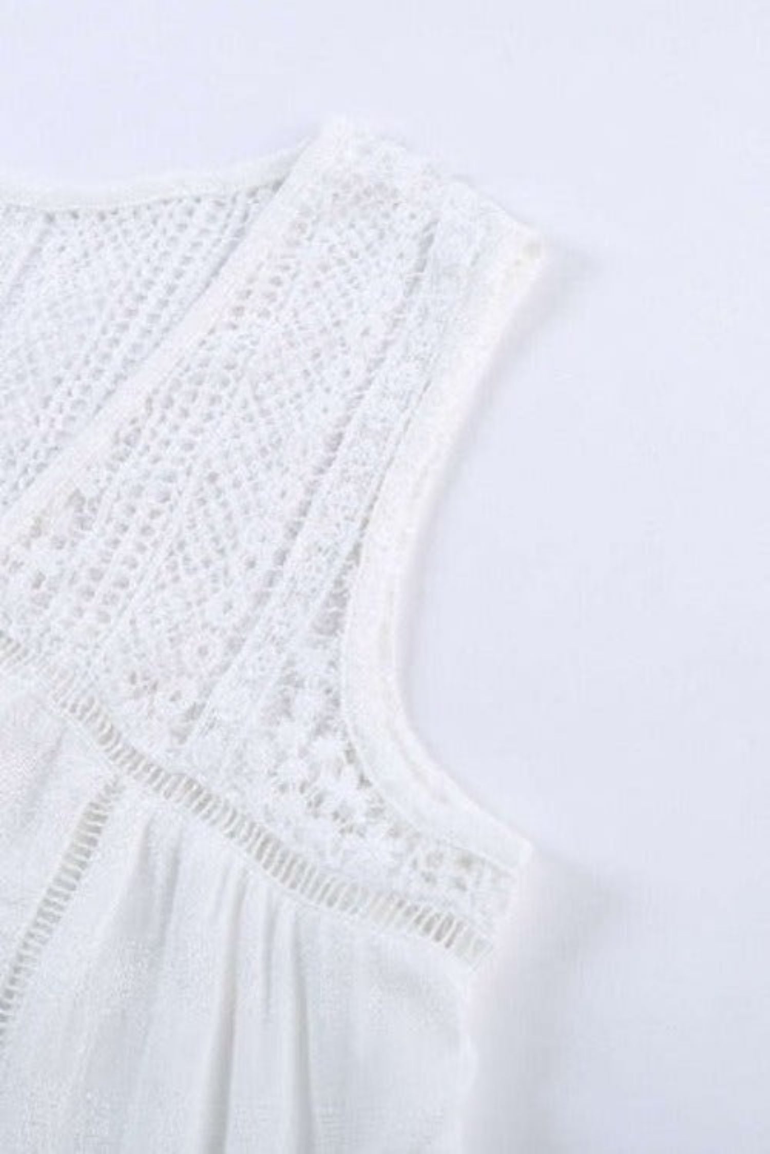 Chic White Lace Tie Front Button Tank Top - Sun of the Beach Boutique