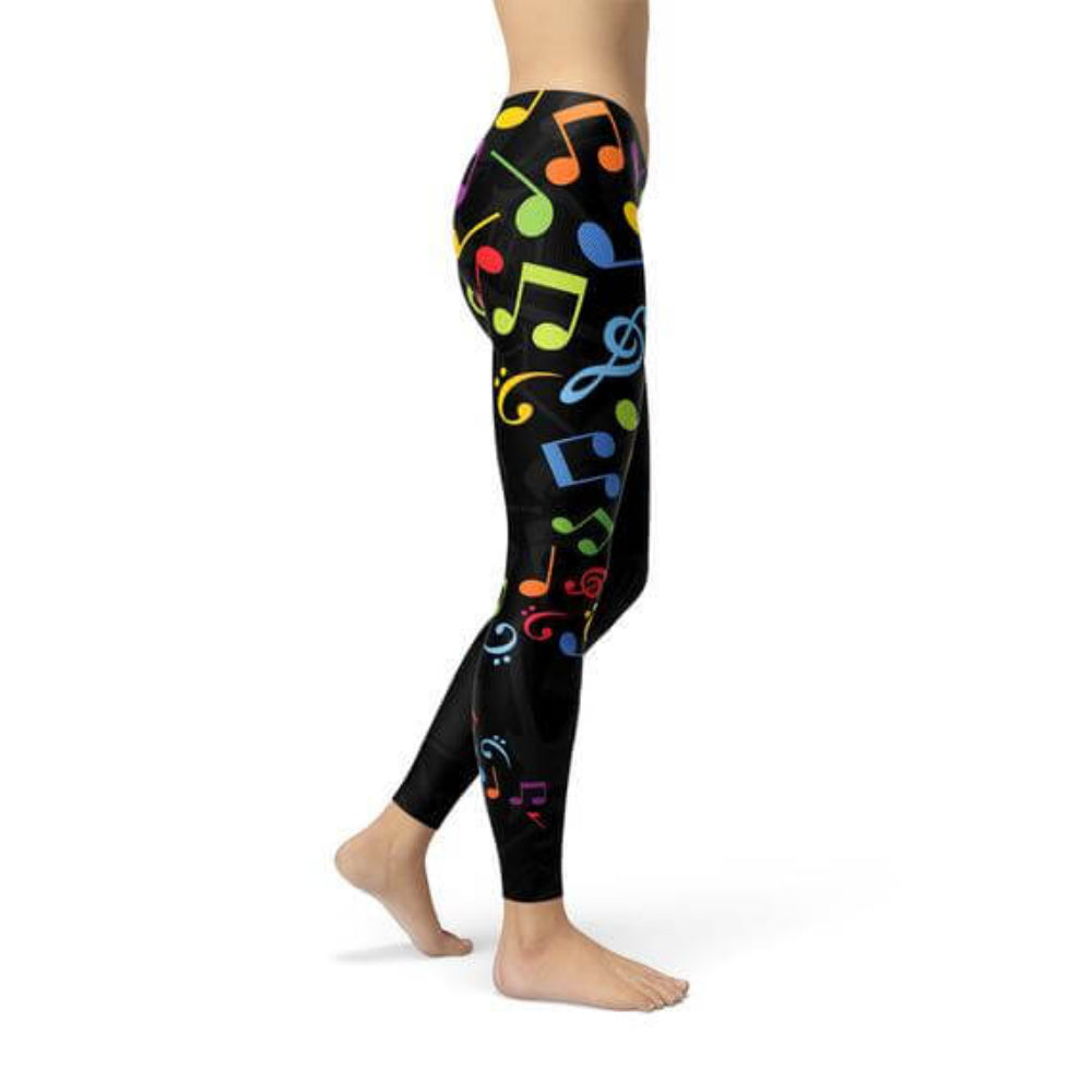 Colorful Music Notes Leggings