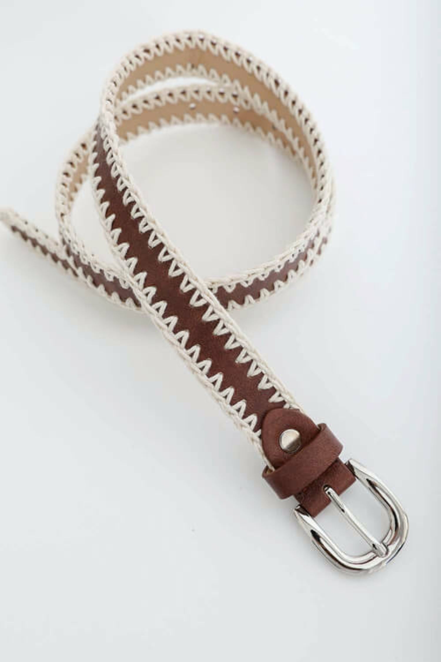 Crochet Vegan Leather Belt