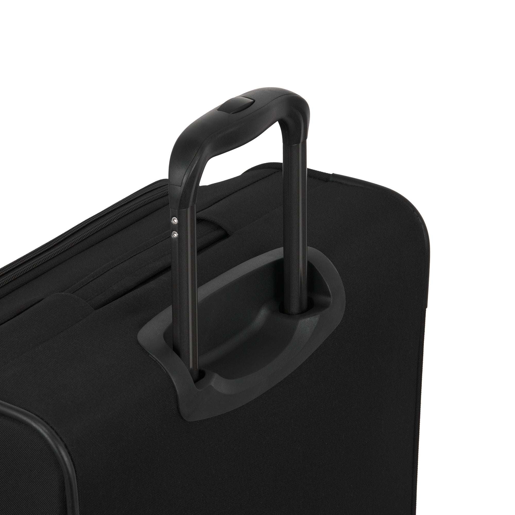 Black suitcase handle on a white background