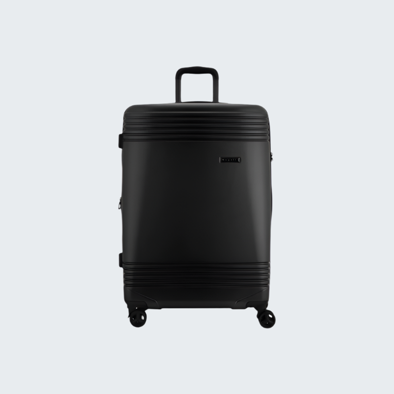 Black suitcase on a white background