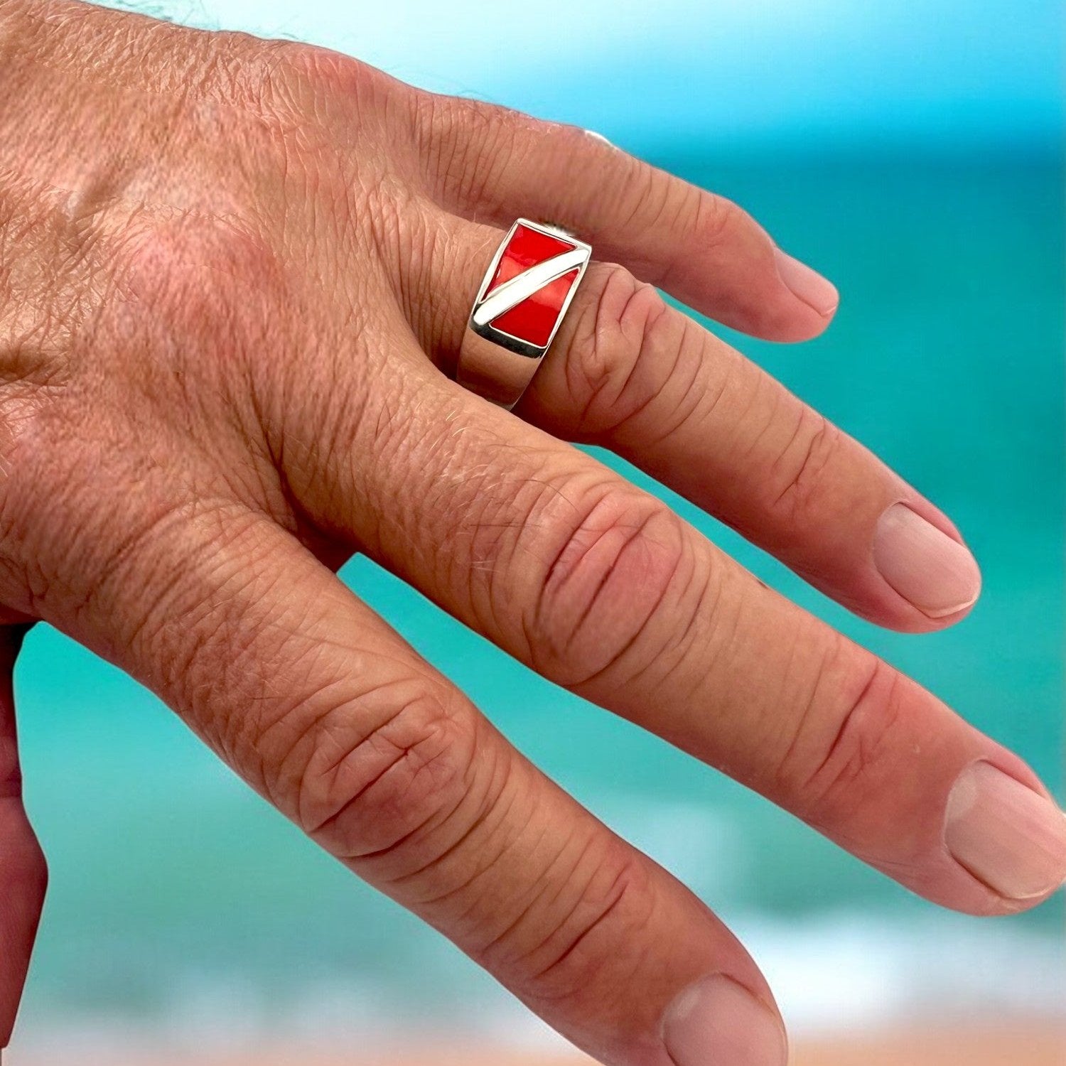 Scuba Diver Ring Sterling Silver