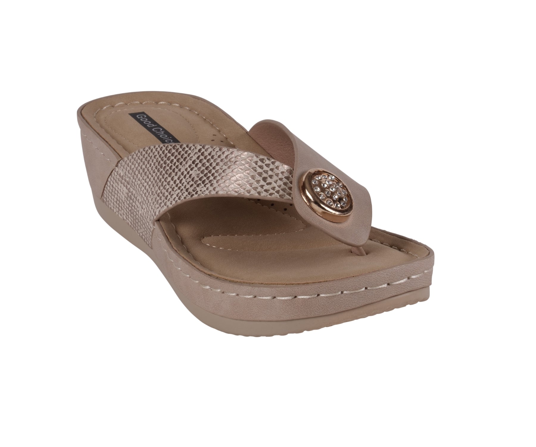 GC Shoes Women's Dafni Bronze Wedge Sandals