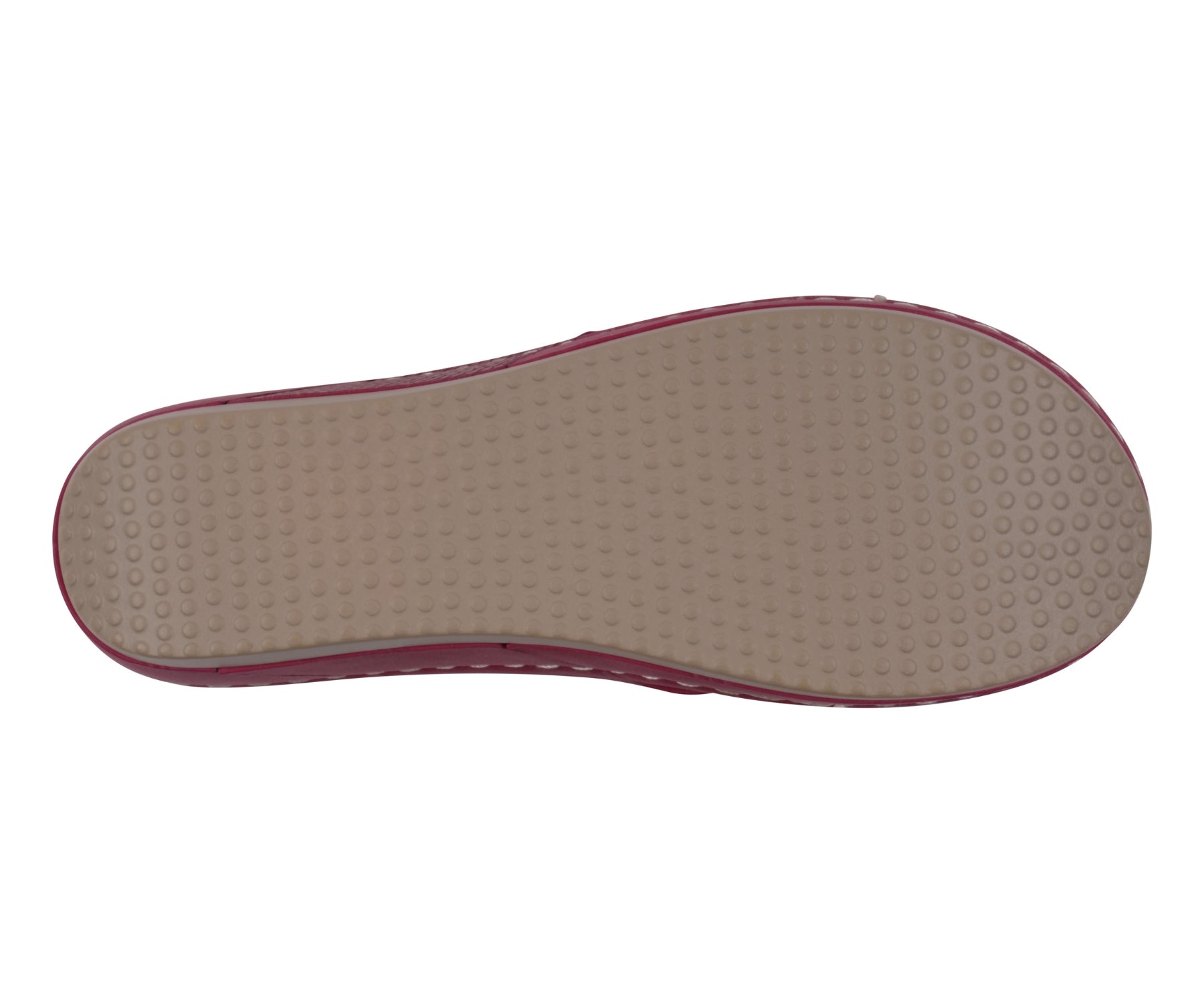 Shoe sole with textured surface on a white background