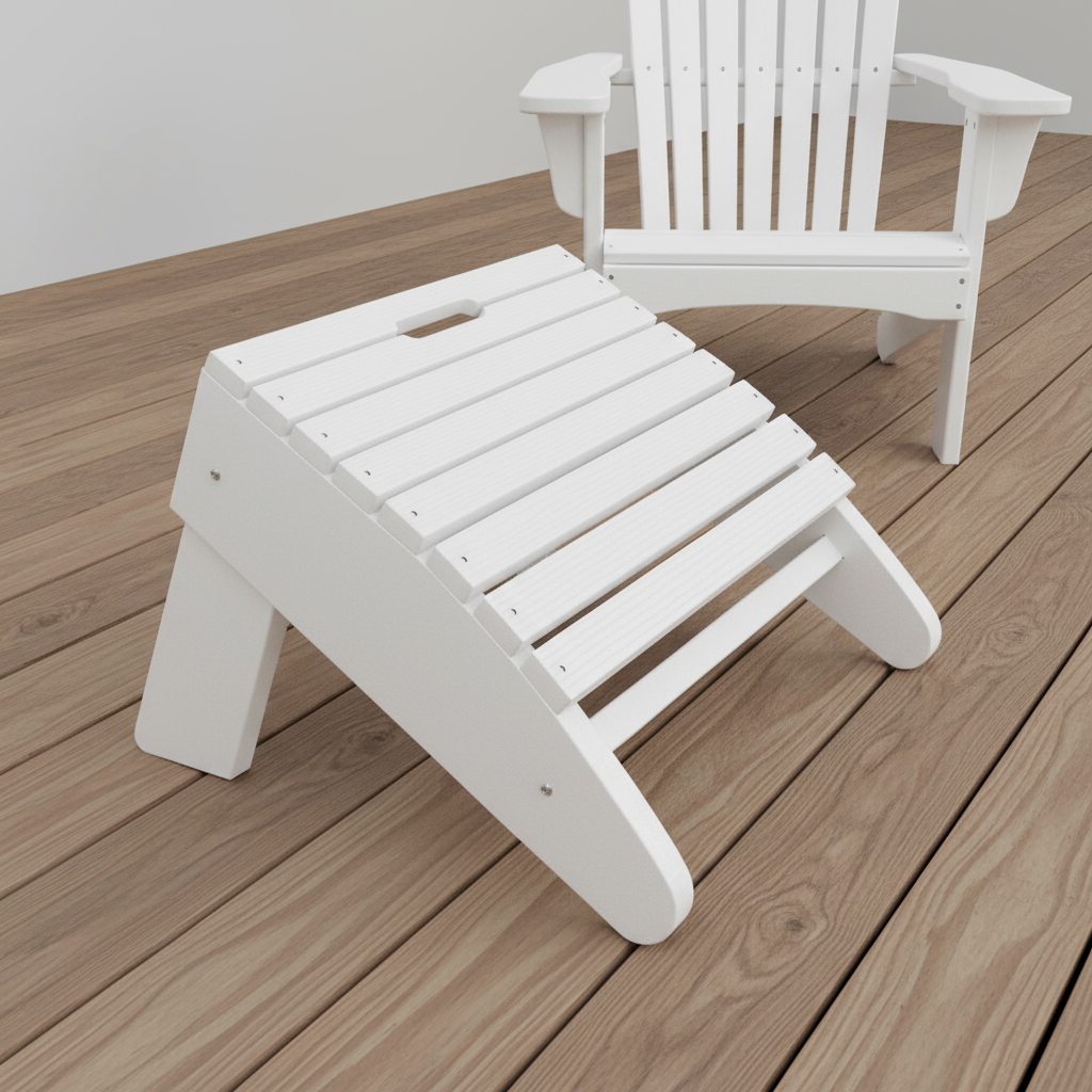 White folding stool on a white background