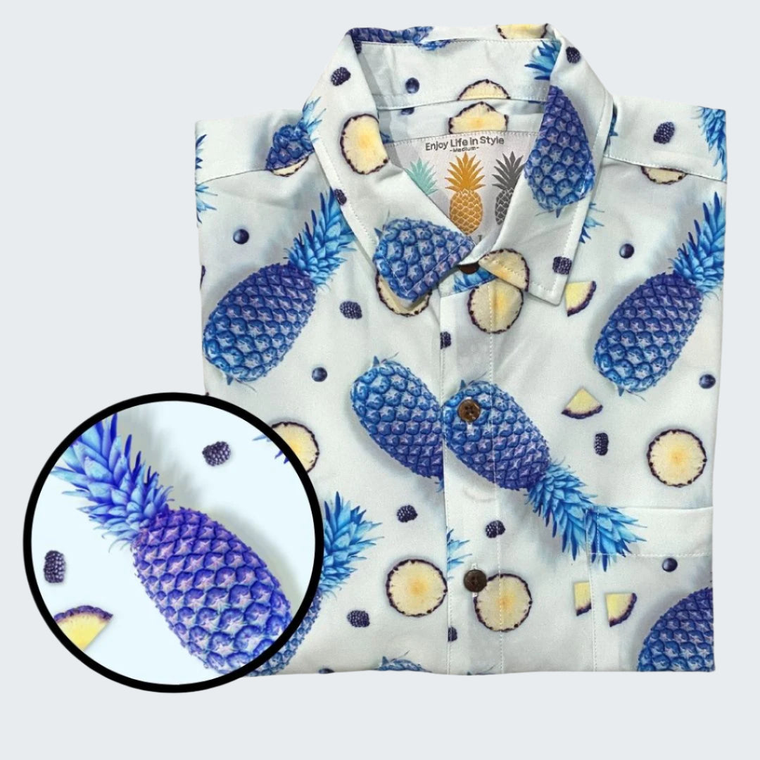 Super Stretch - Disco Pineapples Hawaiian Shirt