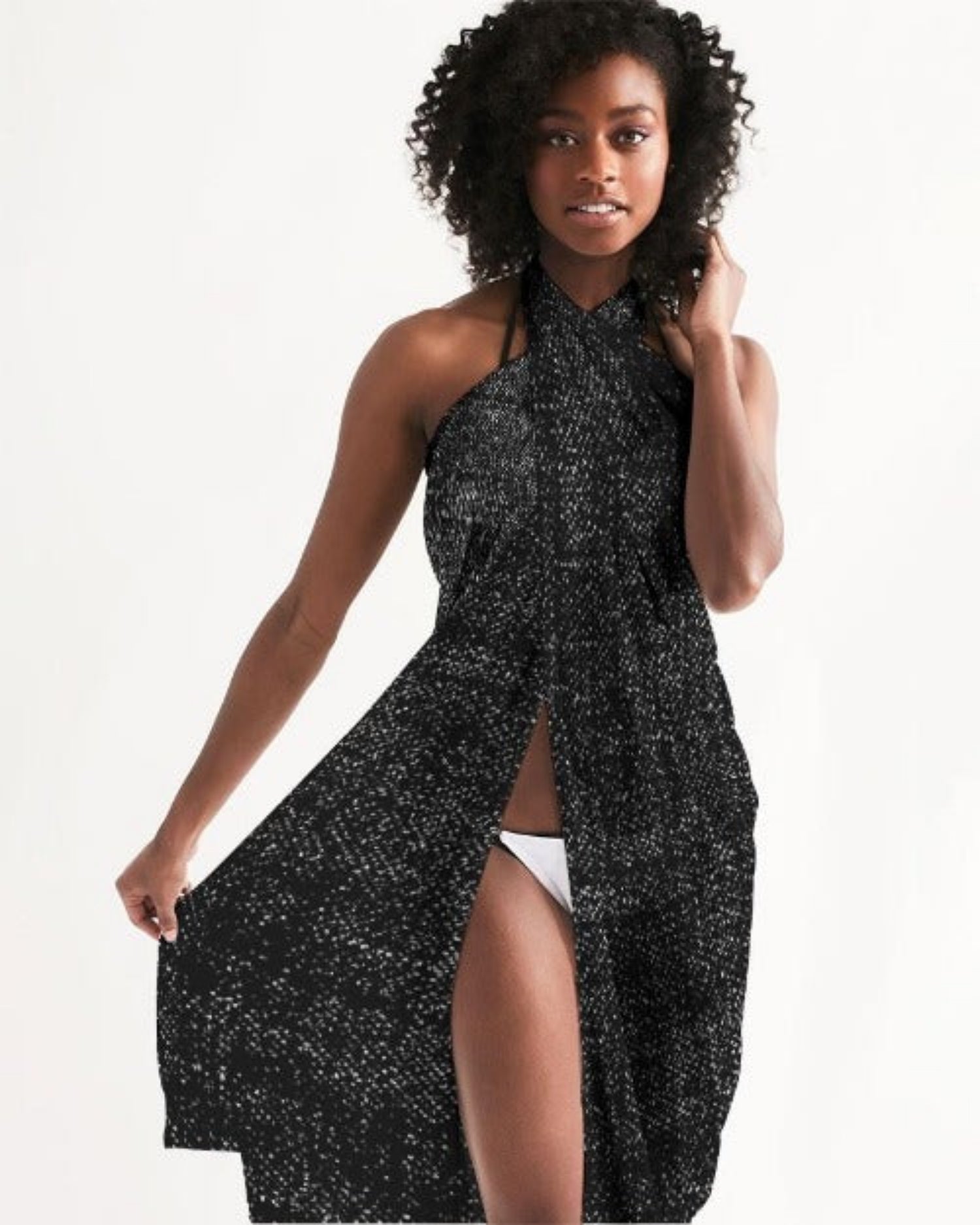 Distressed Black Sheer Sarong