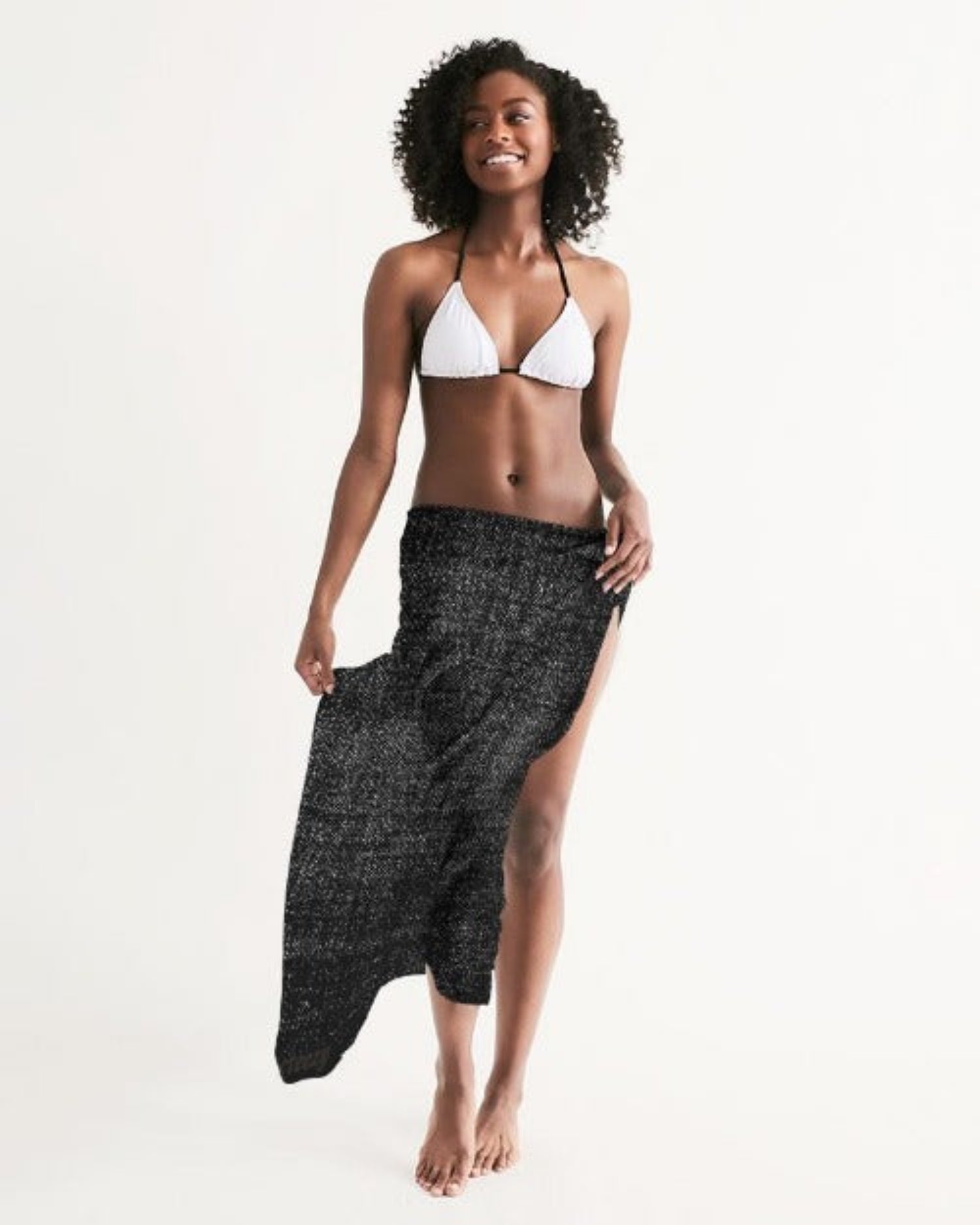 Distressed Black Sheer Sarong