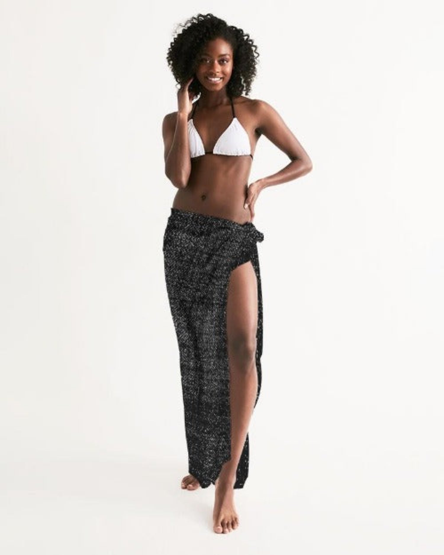 Distressed Black Sheer Sarong