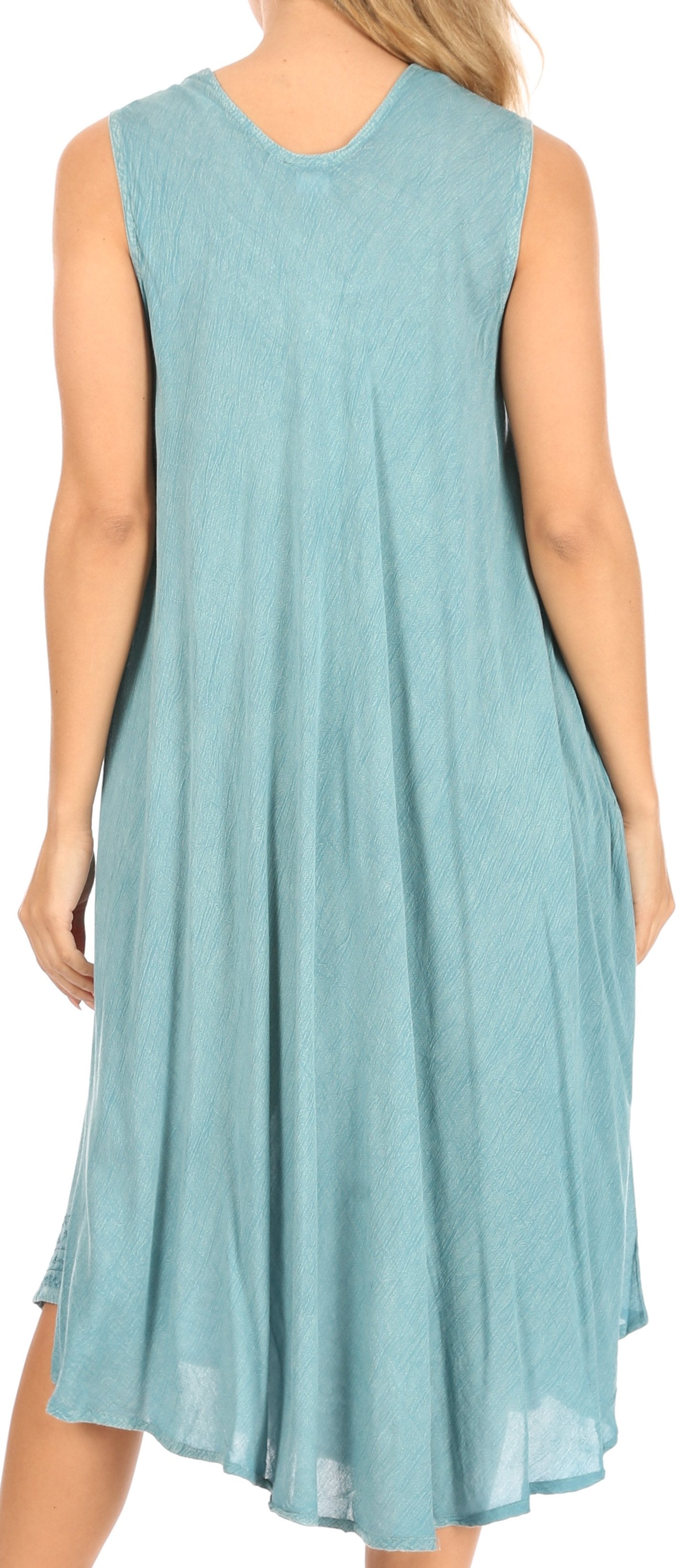 Light blue sleeveless dress worn by a person