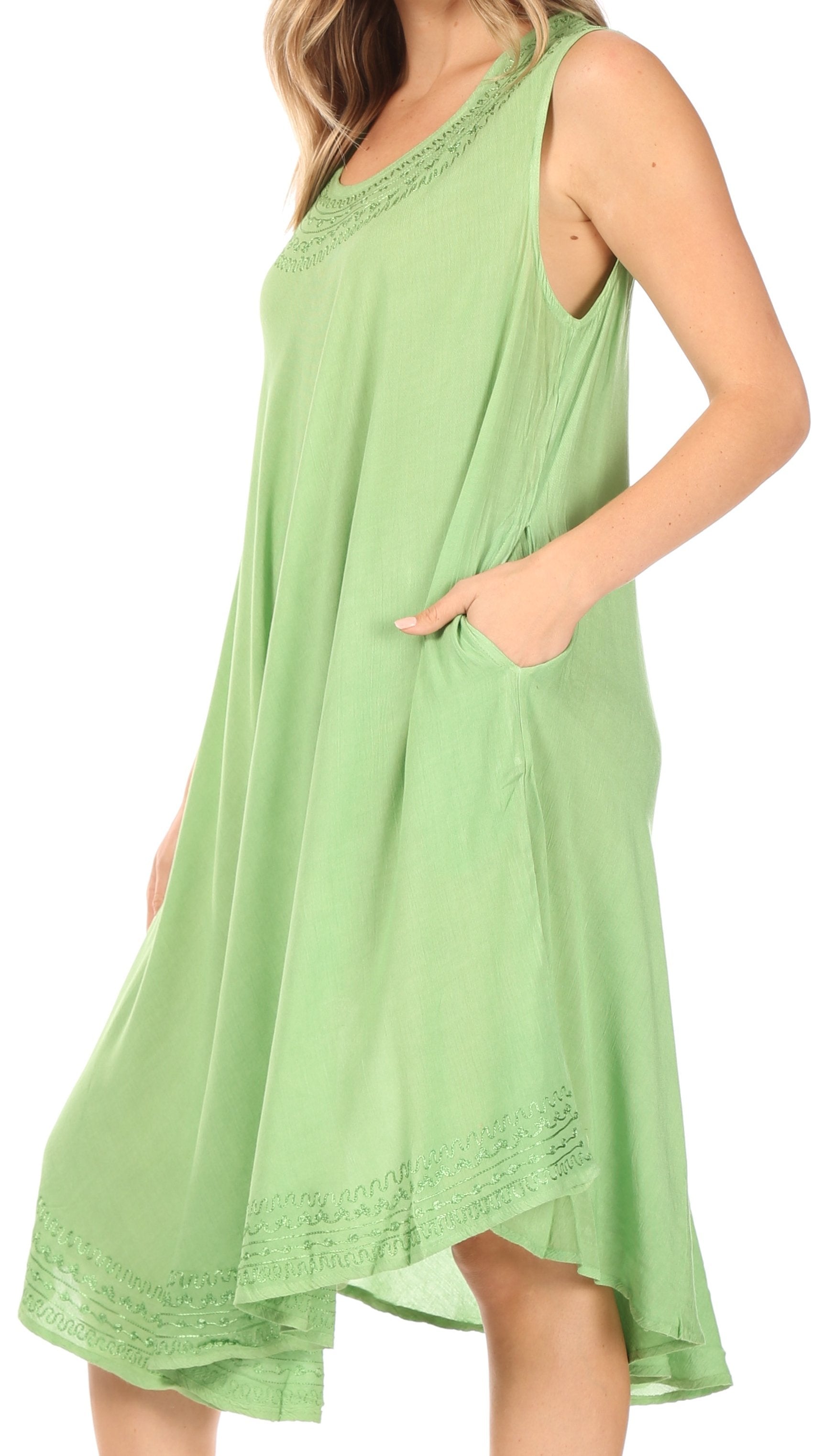 Green Sleeveless Dress