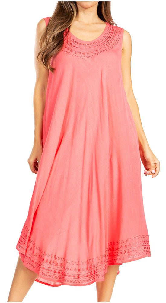 Coral Sleeveless Dress