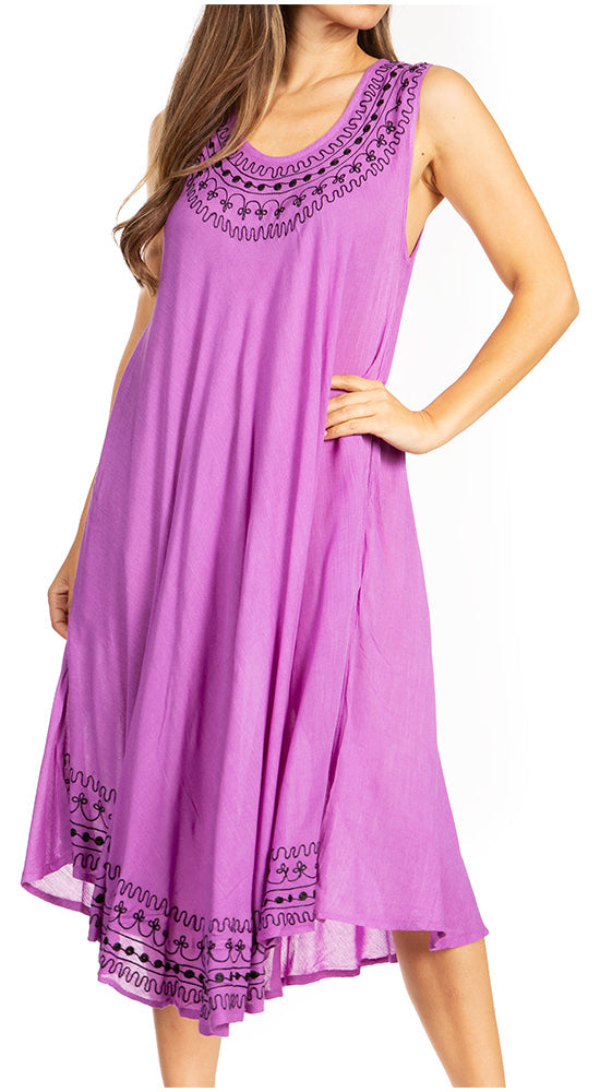 Purple dress with lace details on a white background
