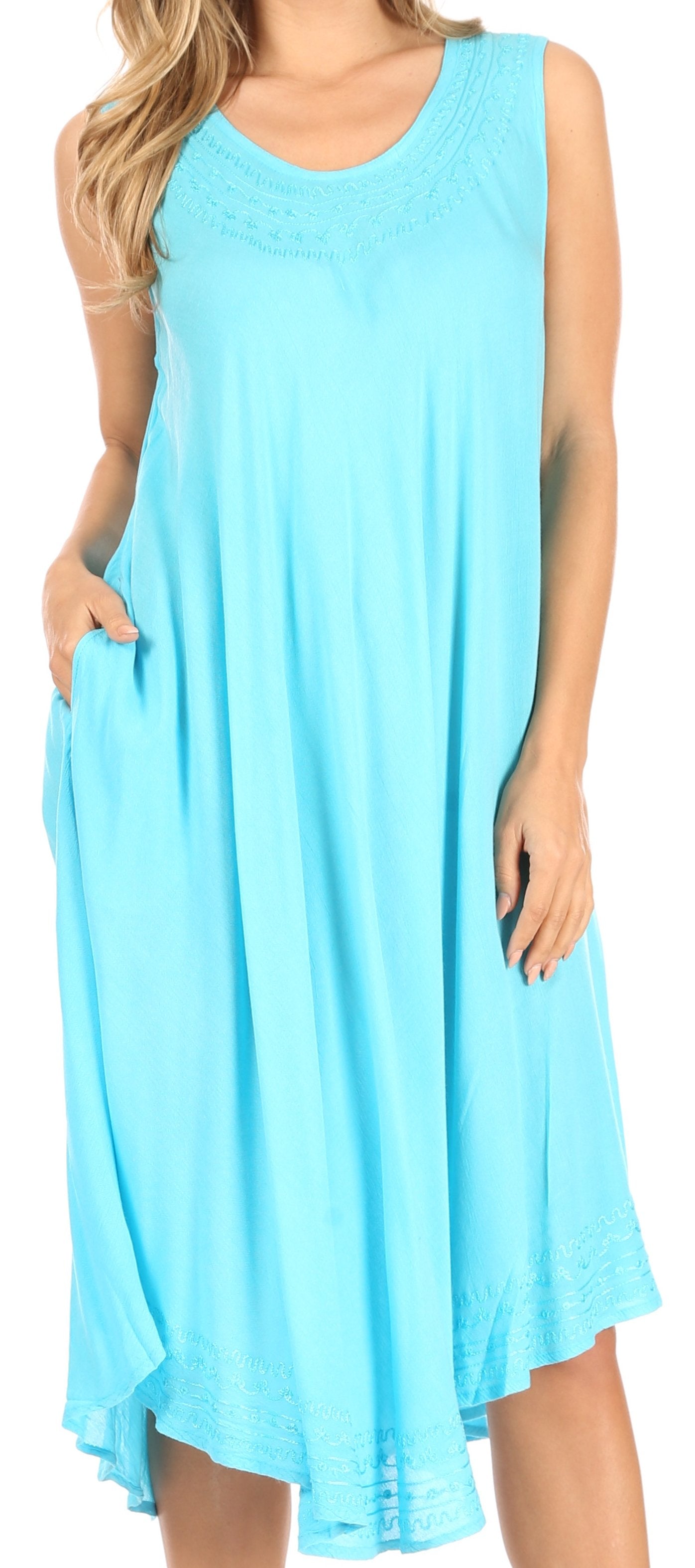 Aqua Sleeveless Dress