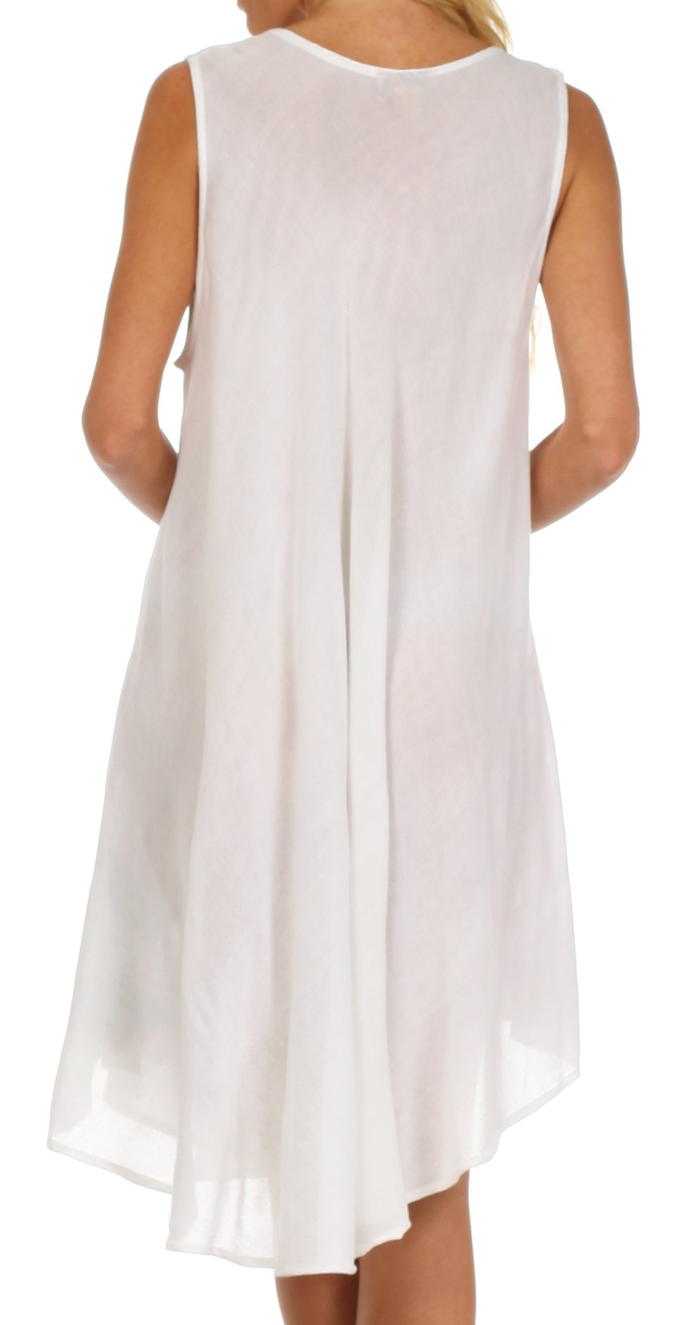 White sleeveless dress on a white background