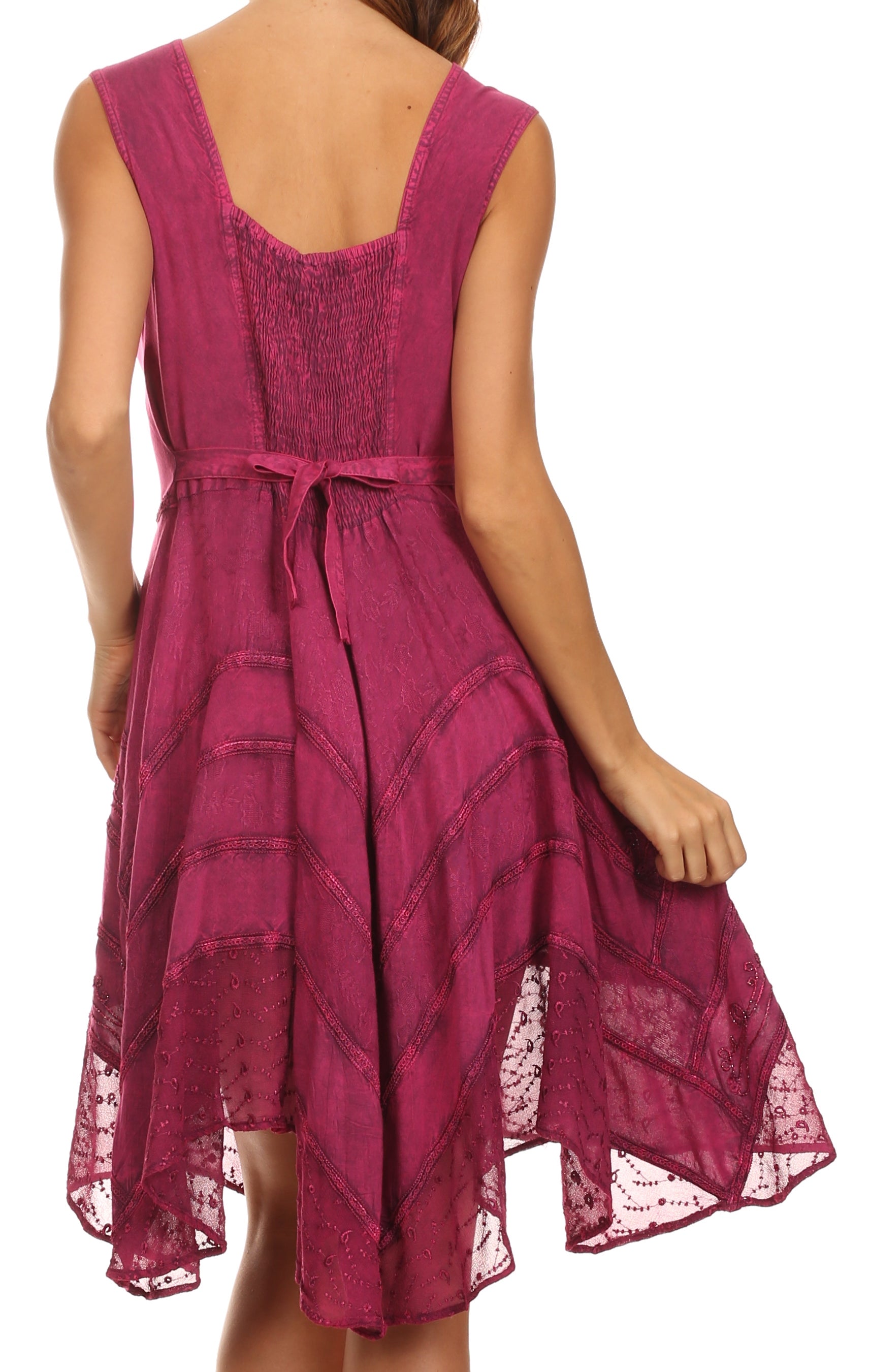 Pink lace dress on a white background