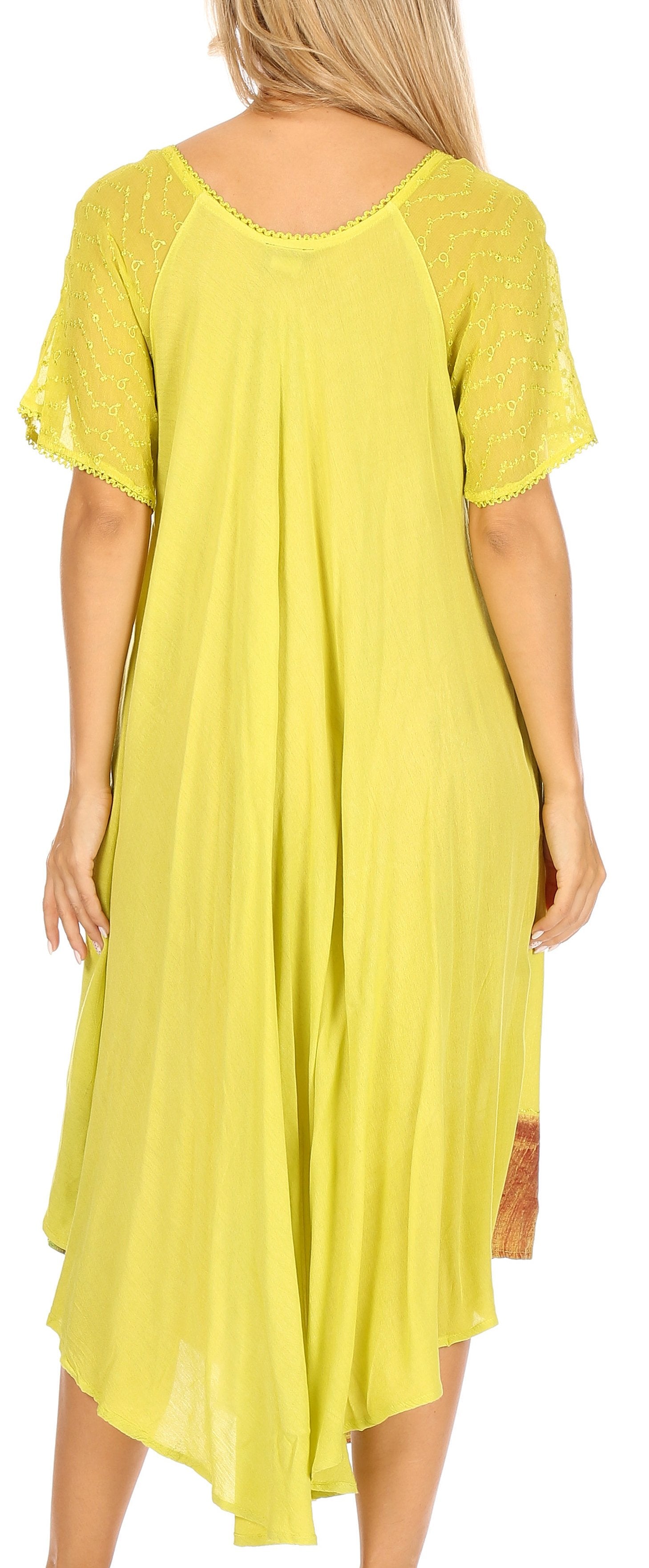 Yellow dress with a backless design worn by a person