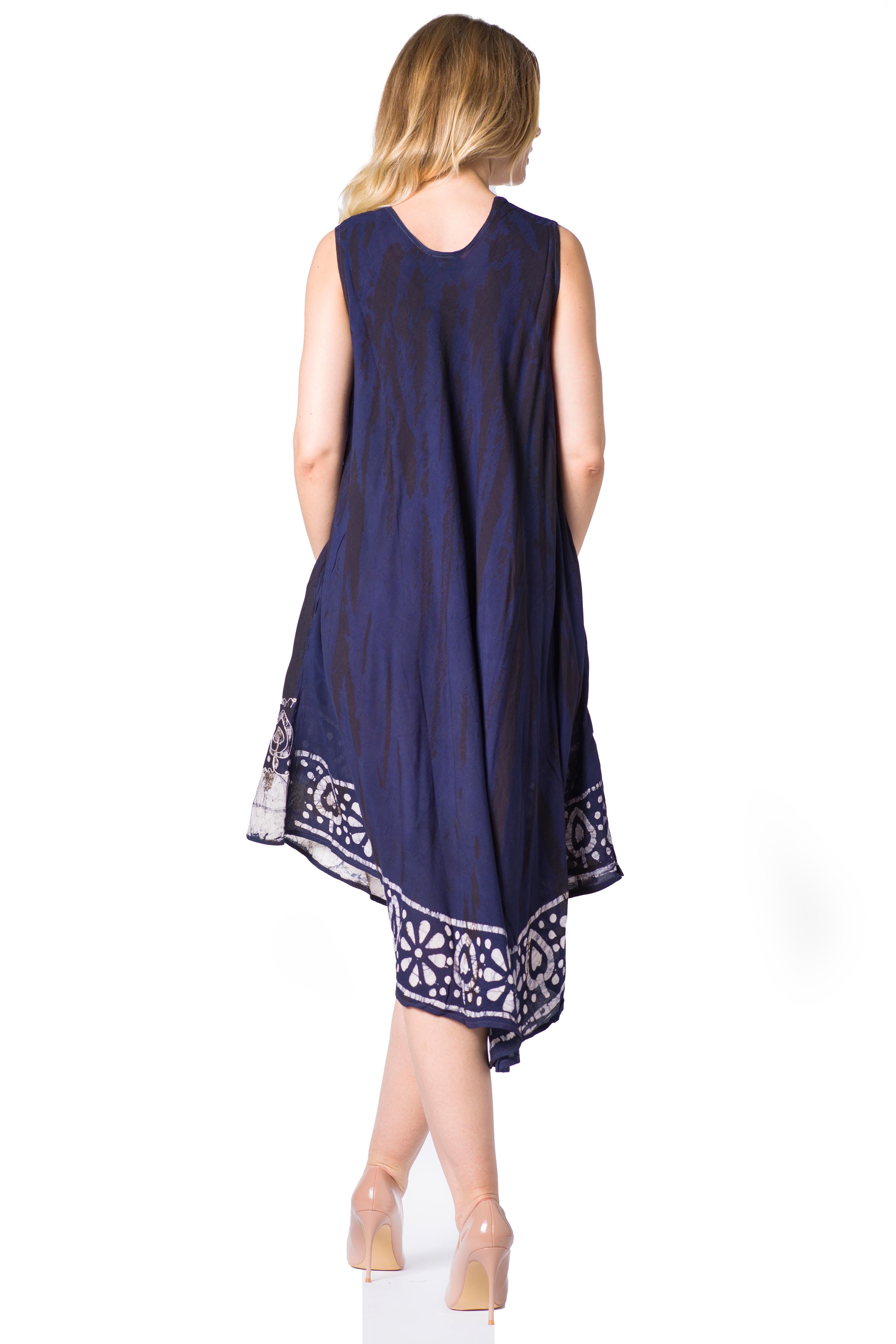 Sakkas - Alexis Embroidered Long Sleeveless Floral Caftan