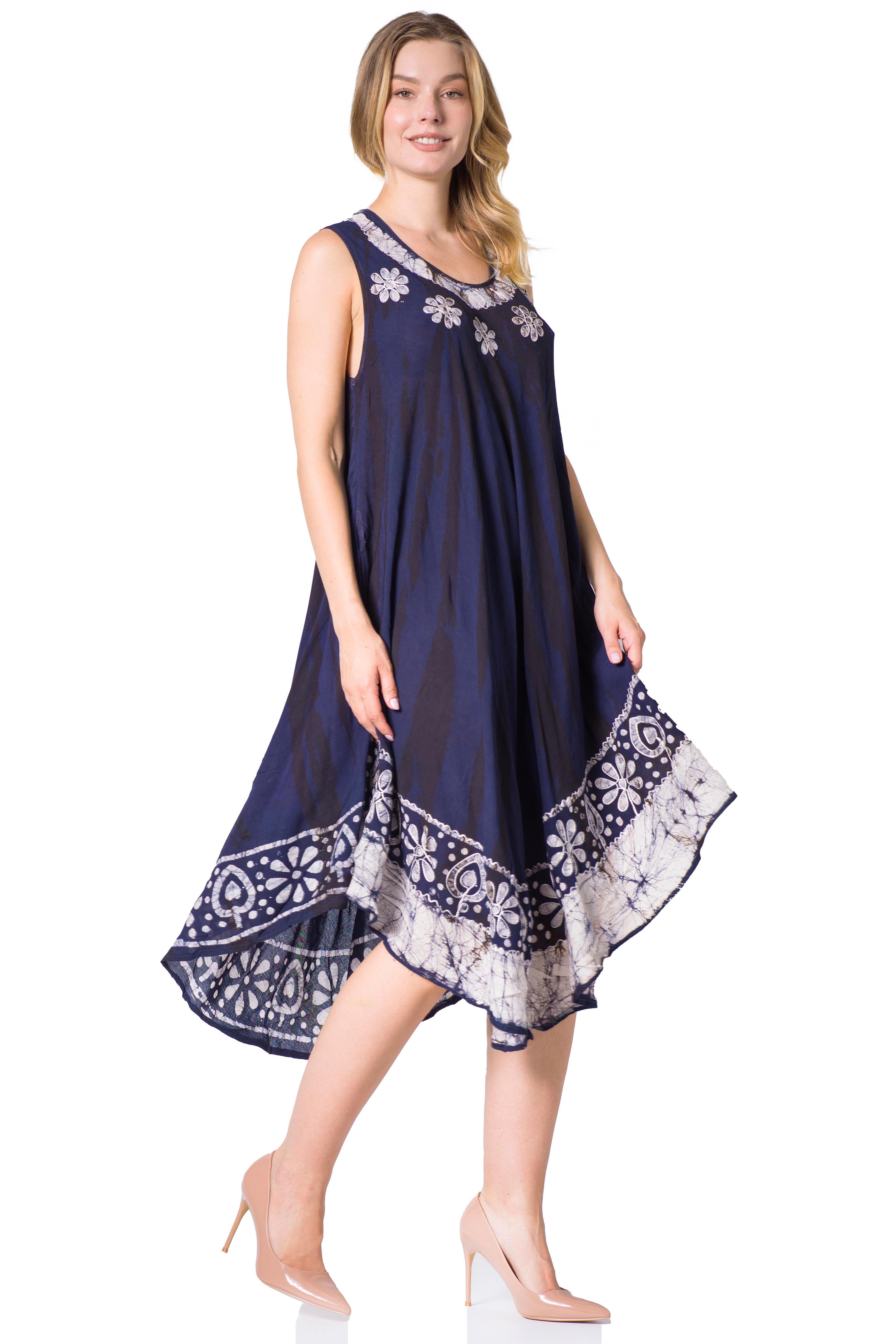Sakkas - Alexis Embroidered Long Sleeveless Floral Caftan