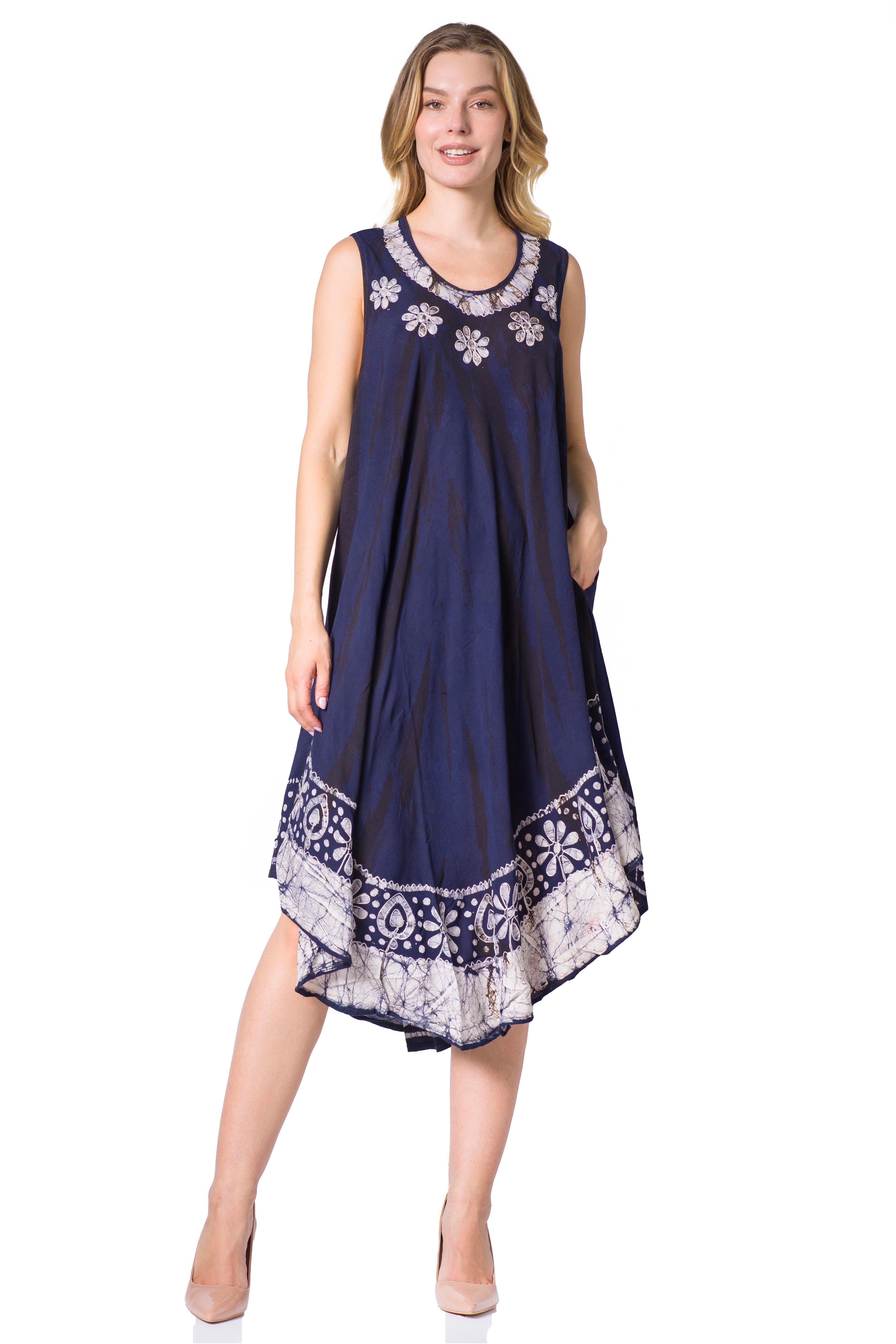 Sakkas - Alexis Embroidered Long Sleeveless Floral Caftan