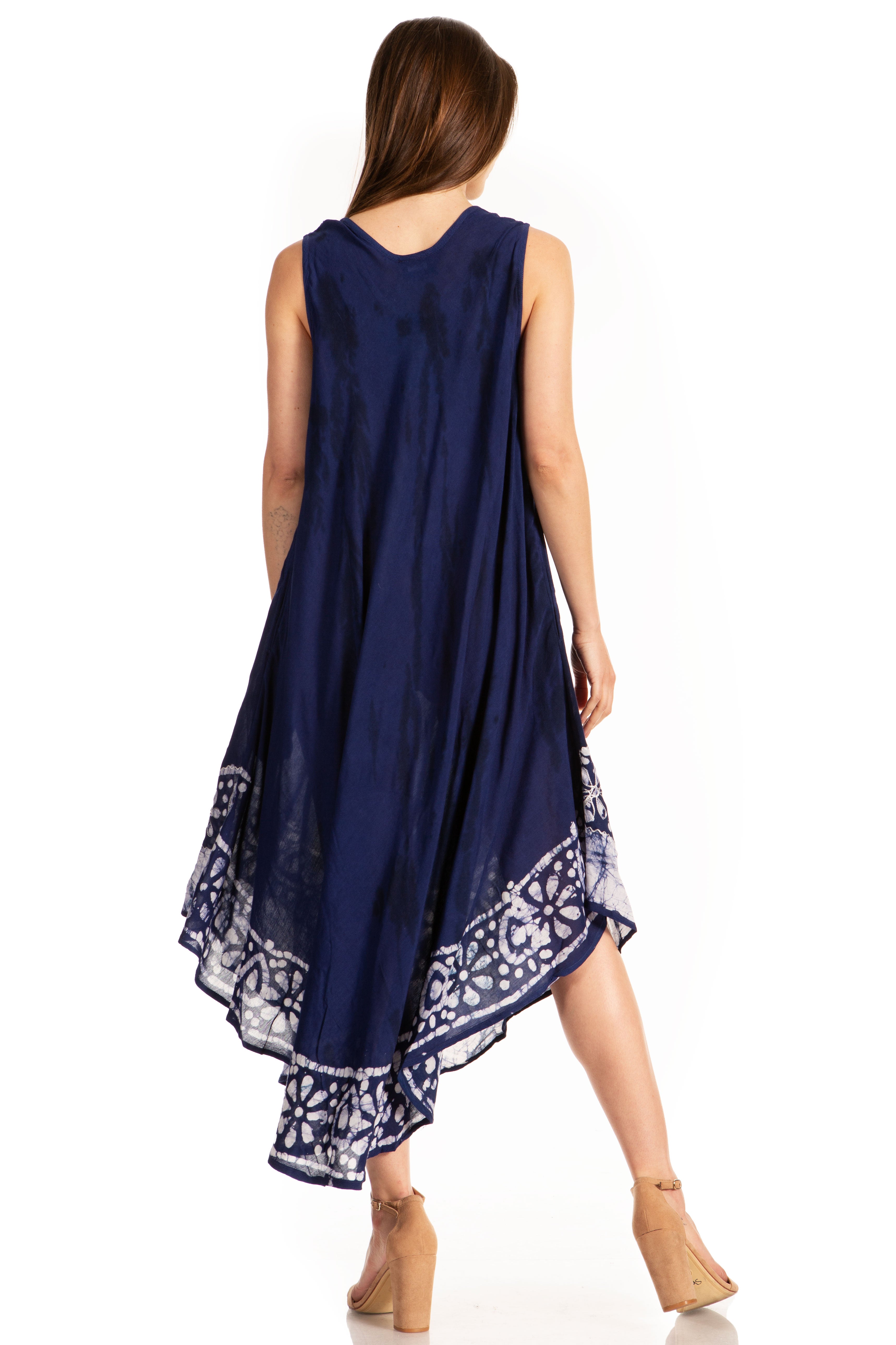 Sakkas - Alexis Embroidered Long Sleeveless Floral Caftan