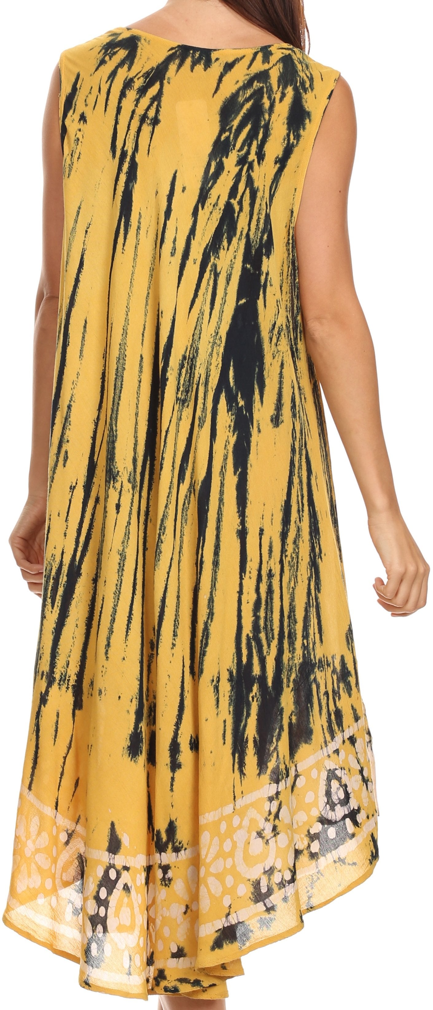 Sakkas - Alexis Embroidered Long Sleeveless Floral Caftan