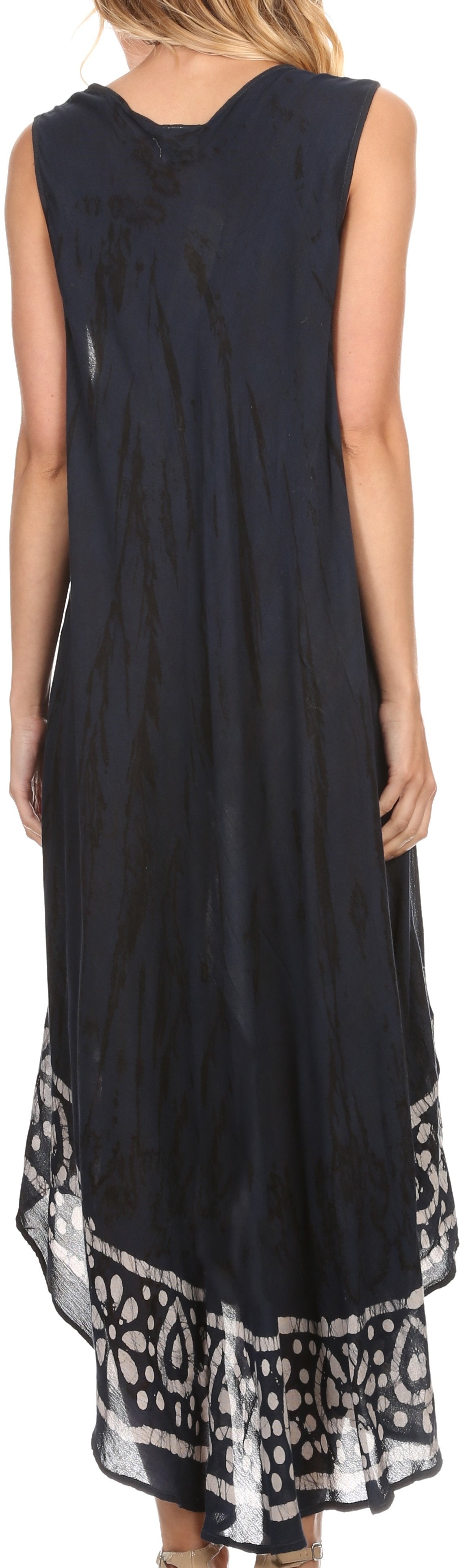 Sakkas - Alexis Embroidered Long Sleeveless Floral Caftan