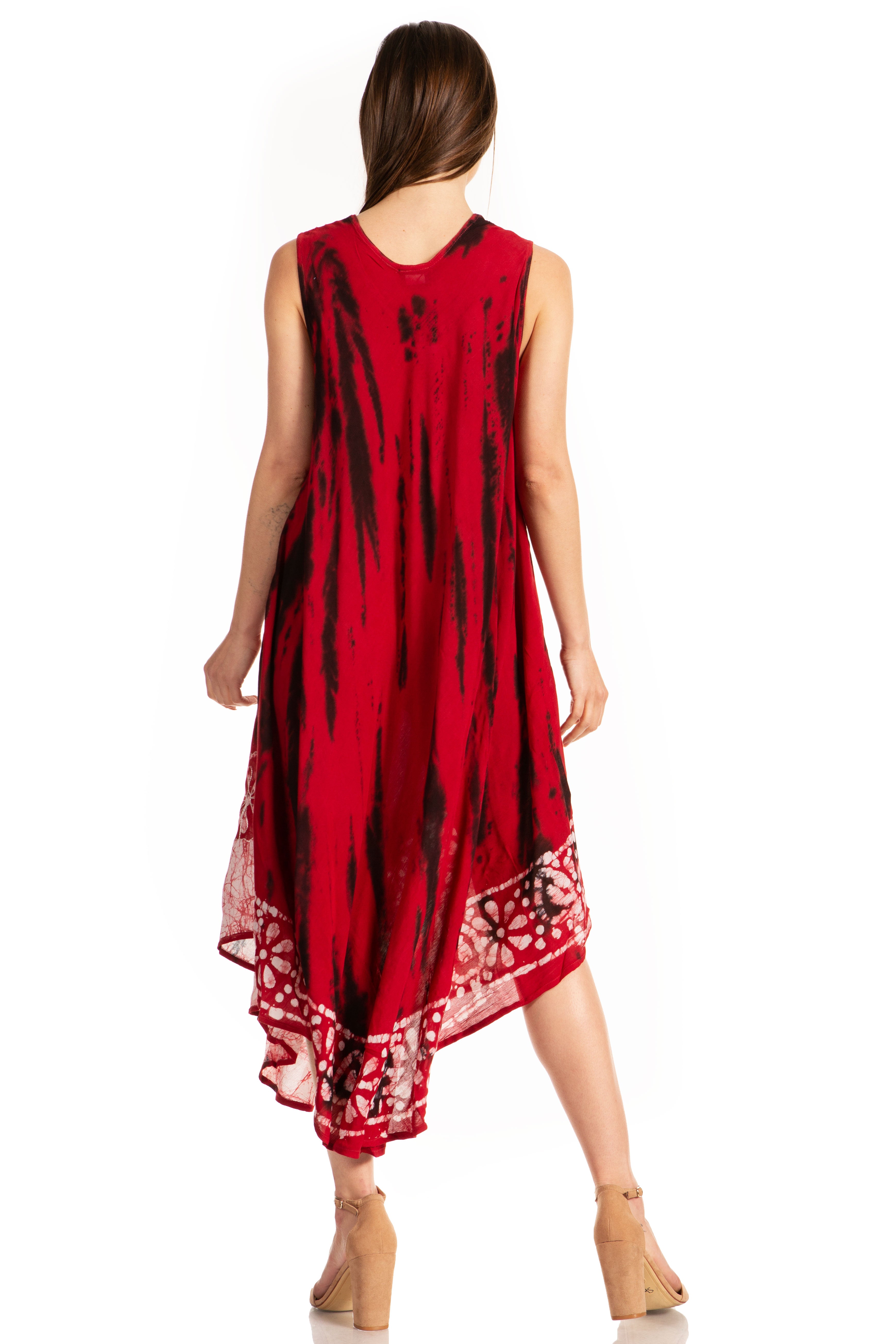 Sakkas - Alexis Embroidered Long Sleeveless Floral Caftan