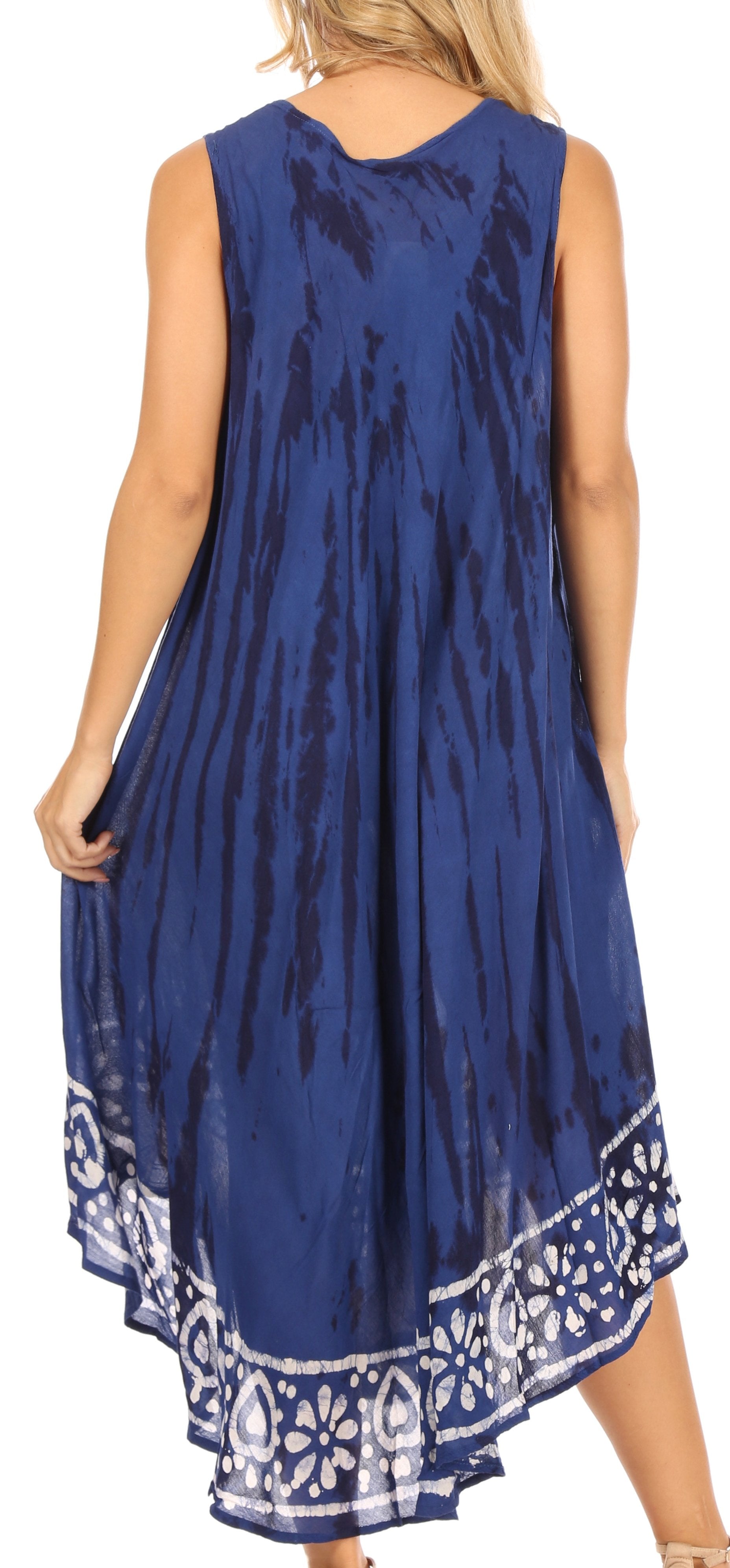 Sakkas - Alexis Embroidered Long Sleeveless Floral Caftan