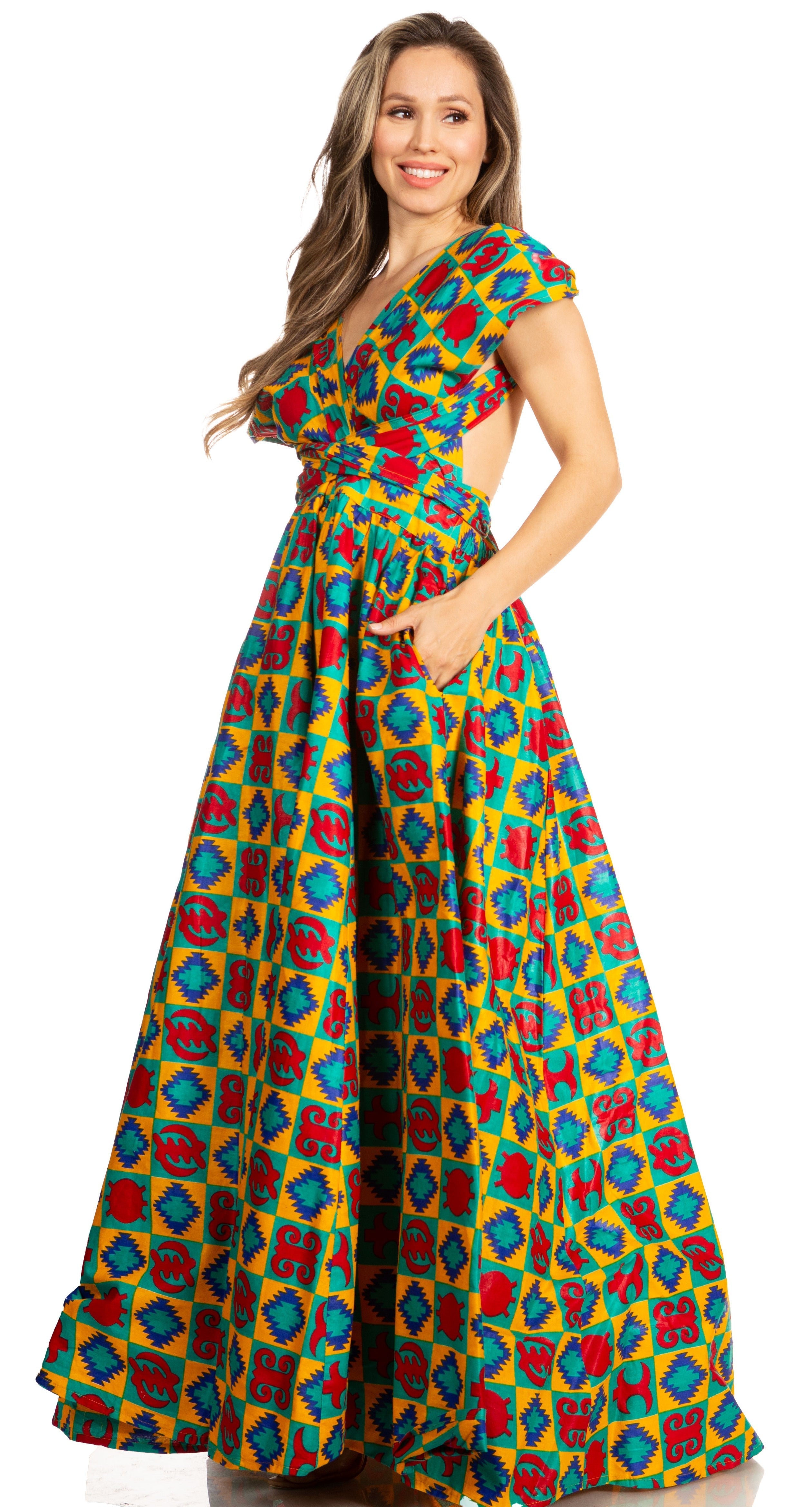 Sakkas - Sandy Sexy Backless Year Around Long Maxi Infinity Dress