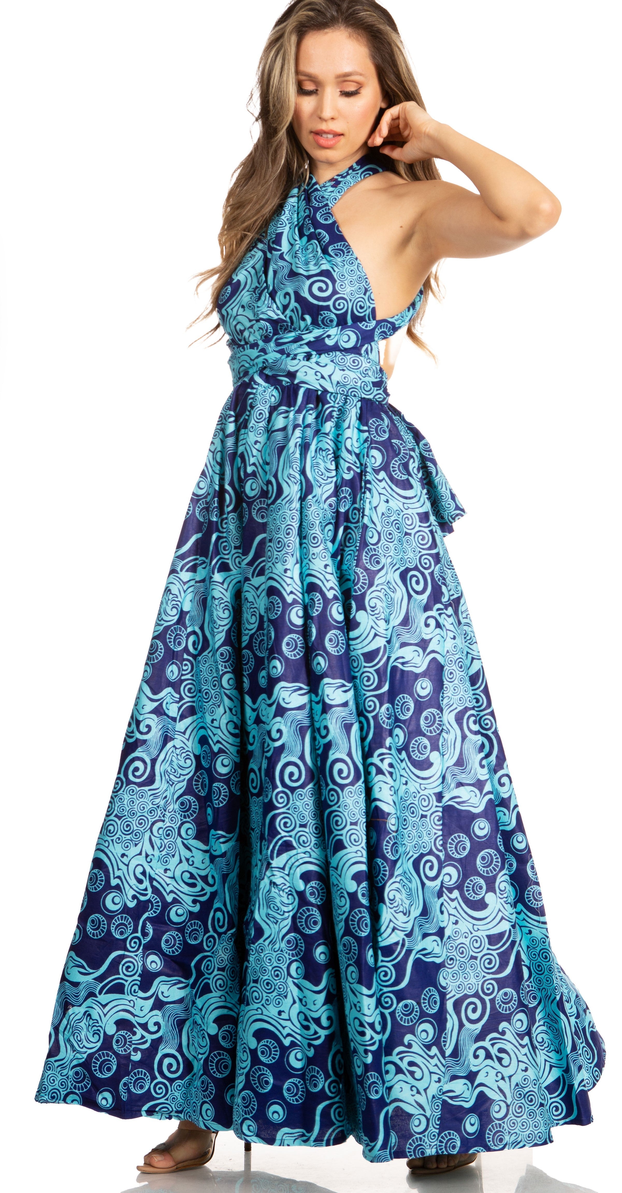 Sakkas - Sandy Sexy Backless Year Around Long Maxi Infinity Dress
