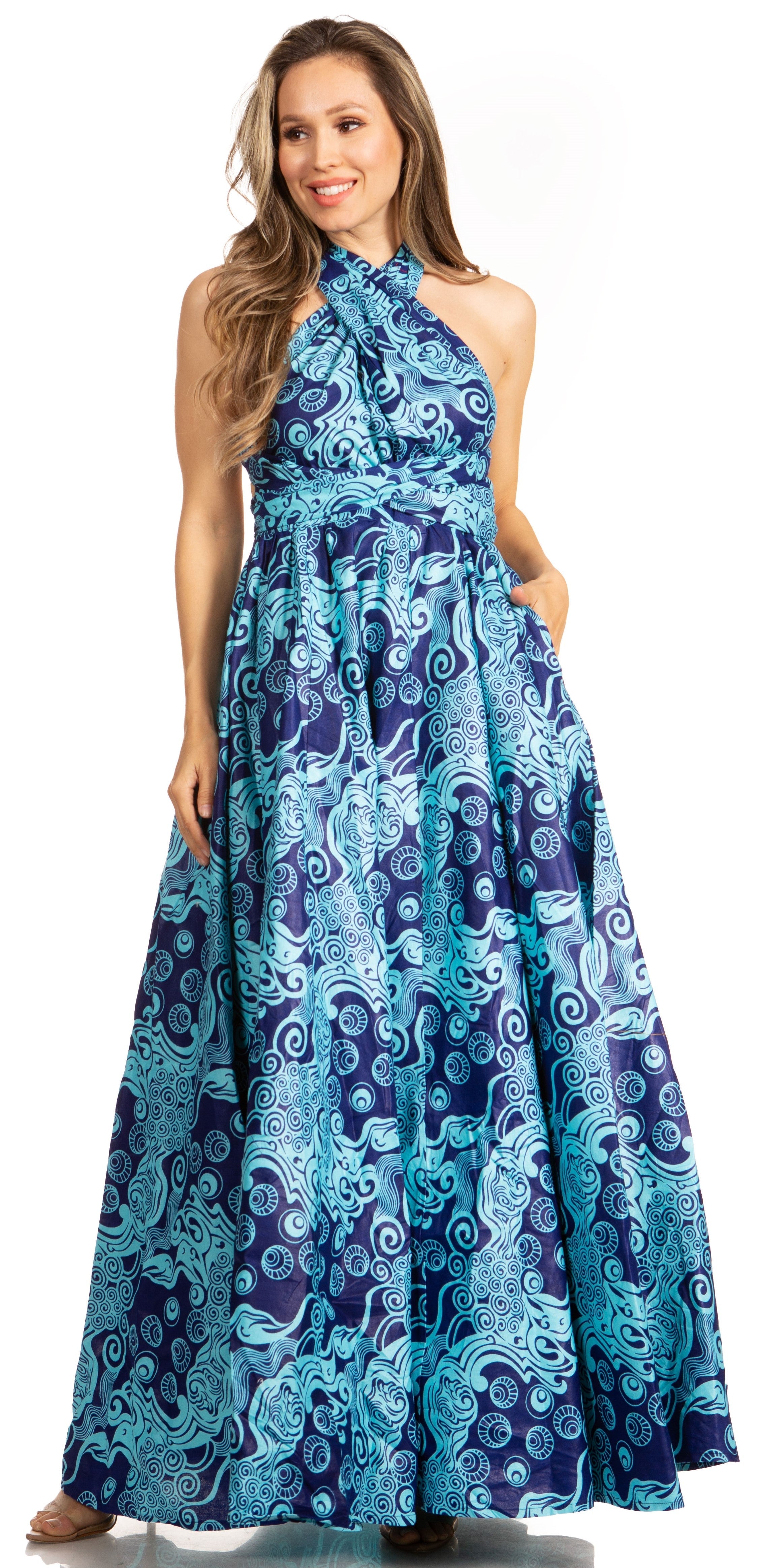 Sakkas - Sandy Sexy Backless Year Around Long Maxi Infinity Dress