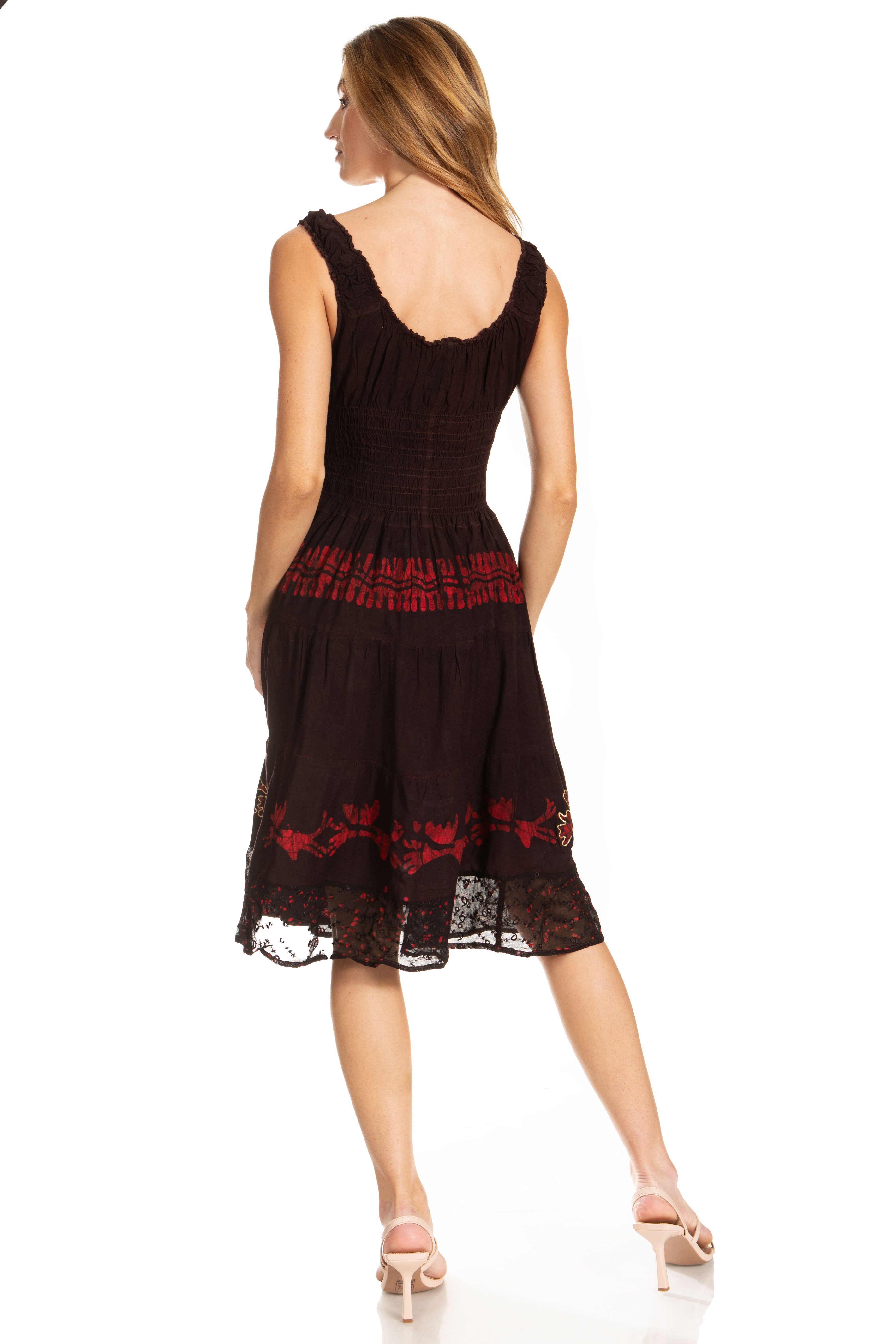 Sakkas - Alba Off The Shoulder Smock Ruffle Midi Dress